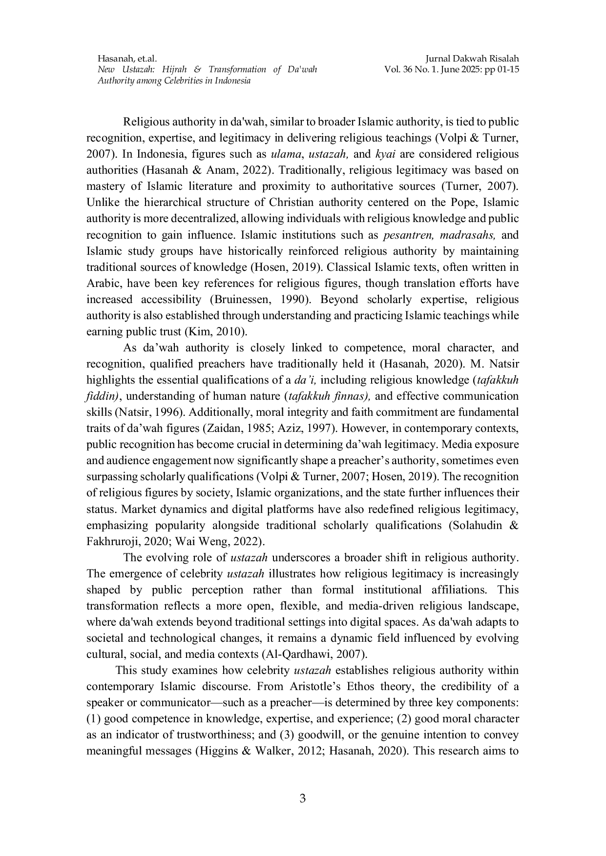 JURIS New Ustazah Hijrah Transformation of Da wa Authority among Celebrities in Indonesia
