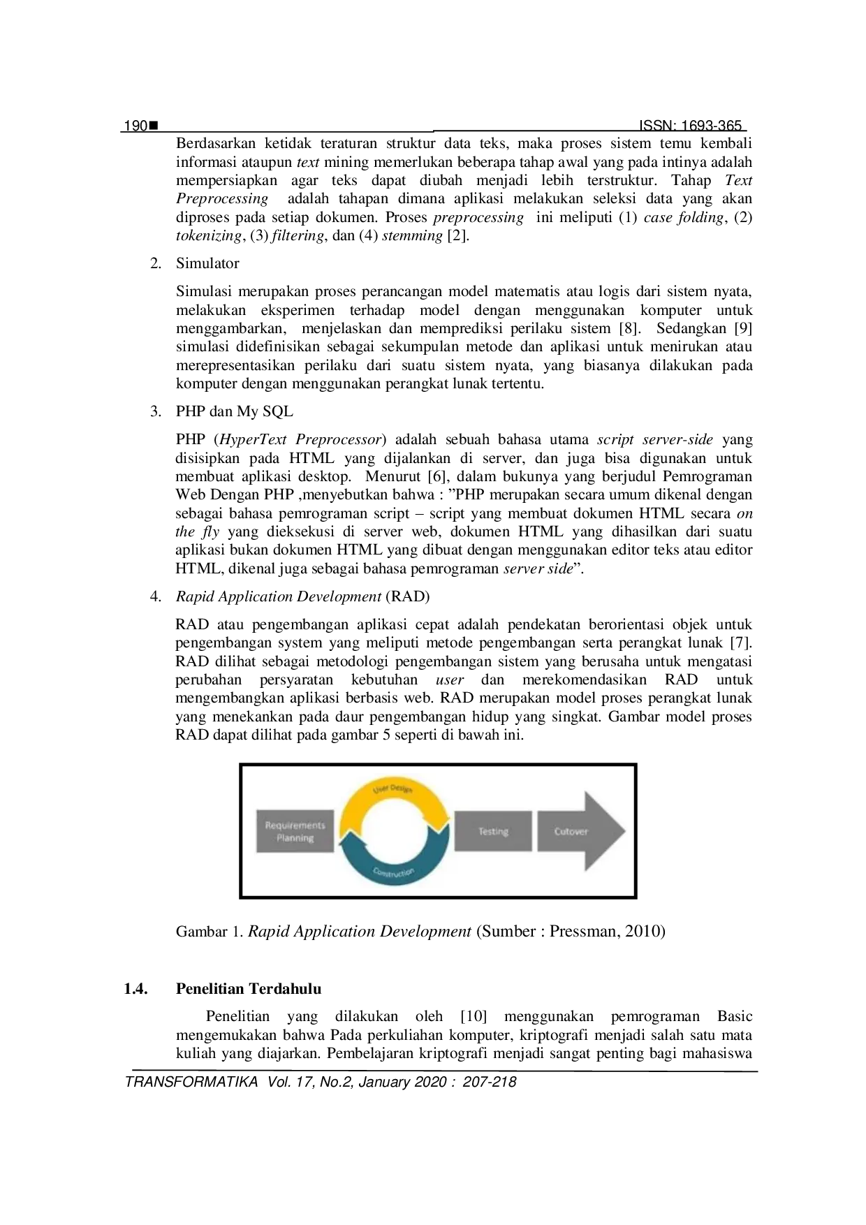 JURIS Pembelajaran Text Preprocessing berbasis Simulator Untuk Mata Kuliah Information Retrieval