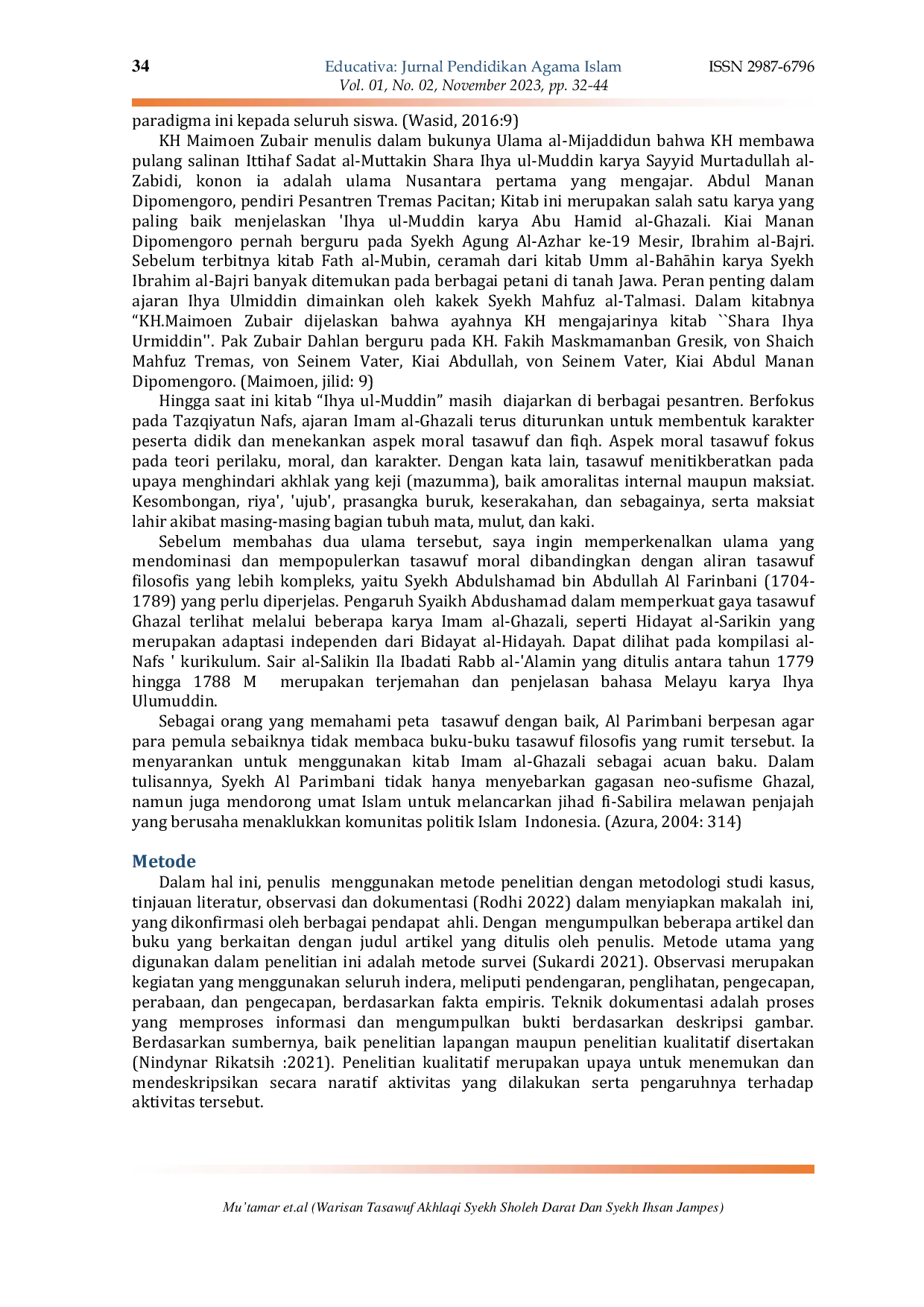 JURIS Warisan Tasawuf Akhlaqi Syekh Sholeh Darat Dan Syekh Ihsan Jampes