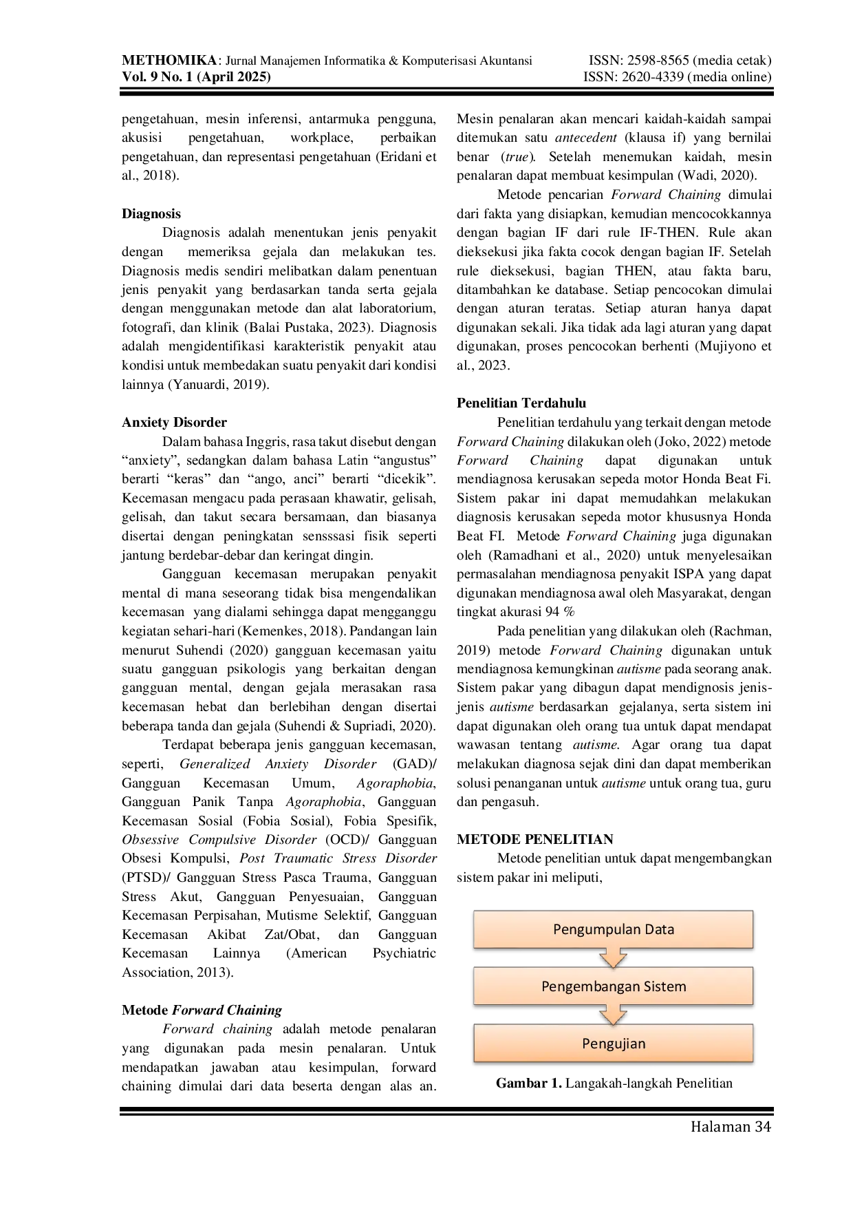 JURIS Sistem Pakar Diagnosis Anxiety Disorder Dengan Metode Forward Chaining Berbasis Web