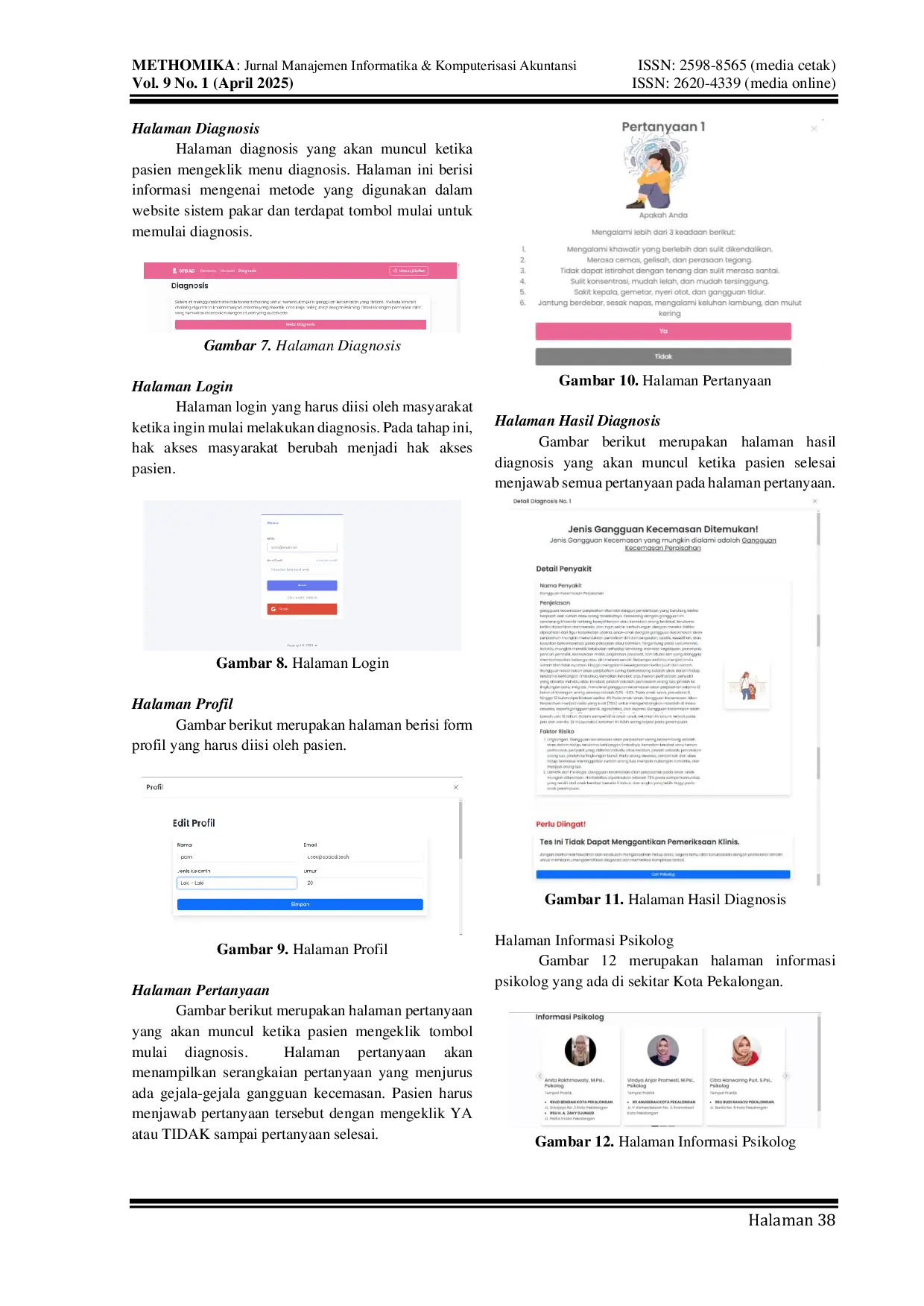 JURIS Sistem Pakar Diagnosis Anxiety Disorder Dengan Metode Forward Chaining Berbasis Web