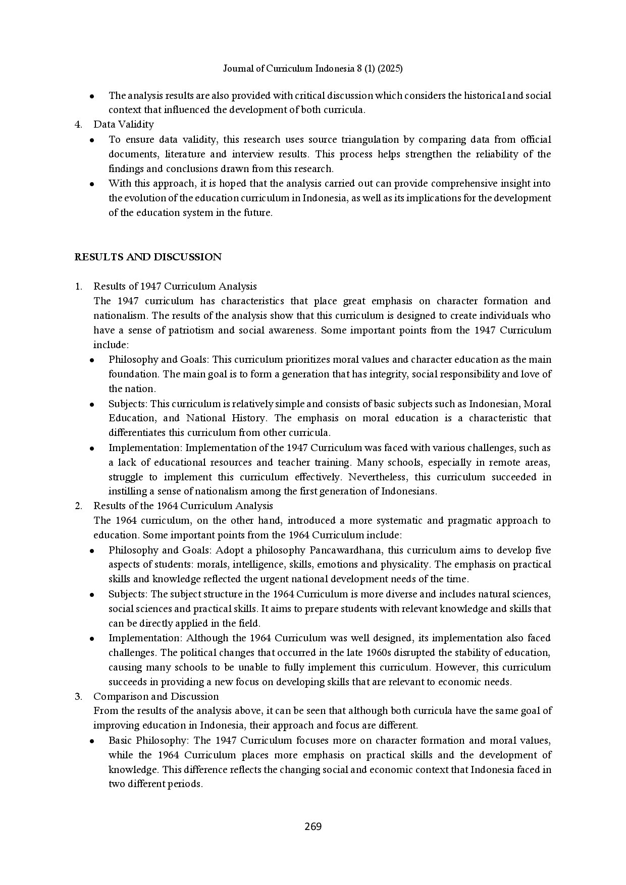 juris Analysis of the 1947 Curriculum and the 1964 Curriculum