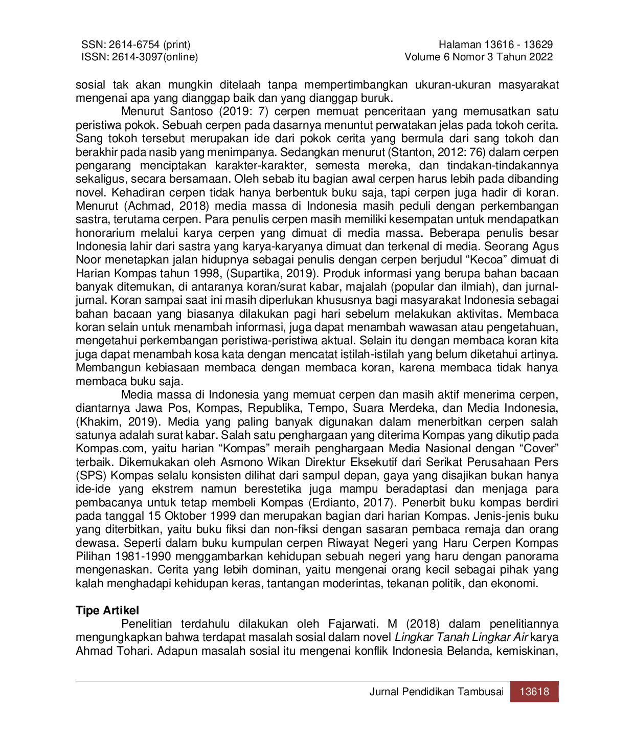 JURIS Masalah Sosial Dalam Kumpulan Cerpen Riwayat Negeri Yang Haru Cerpen Kompas Pilihan 1980 1990