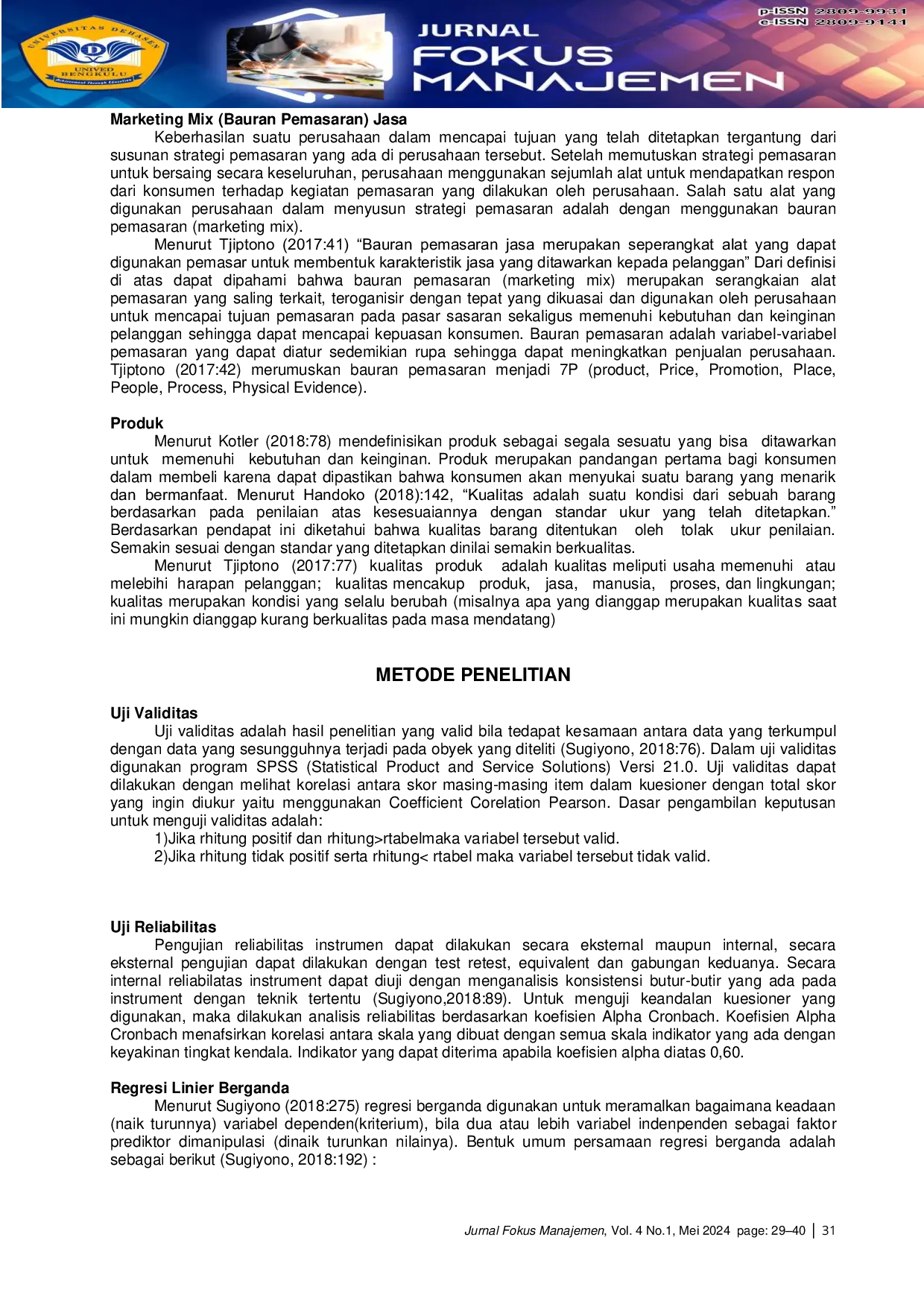 JURIS An Analysis Of Factors Affecting Users Decisions Of Online Ojek Services In Bengkulu City