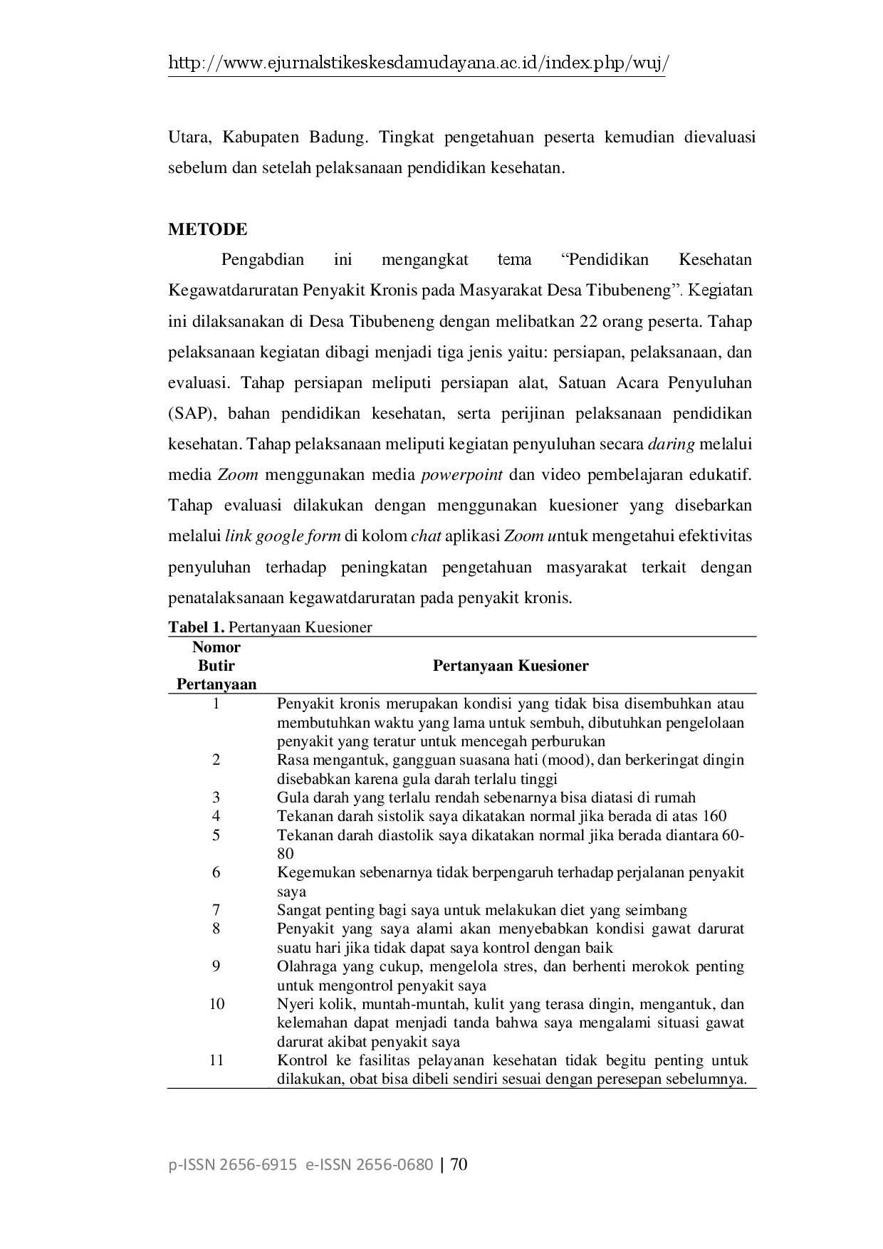 juris Pendidikan Kesehatan Kegawatdaruratan Penyakit Kronis pada Masyarakat Desa Tibubeneng