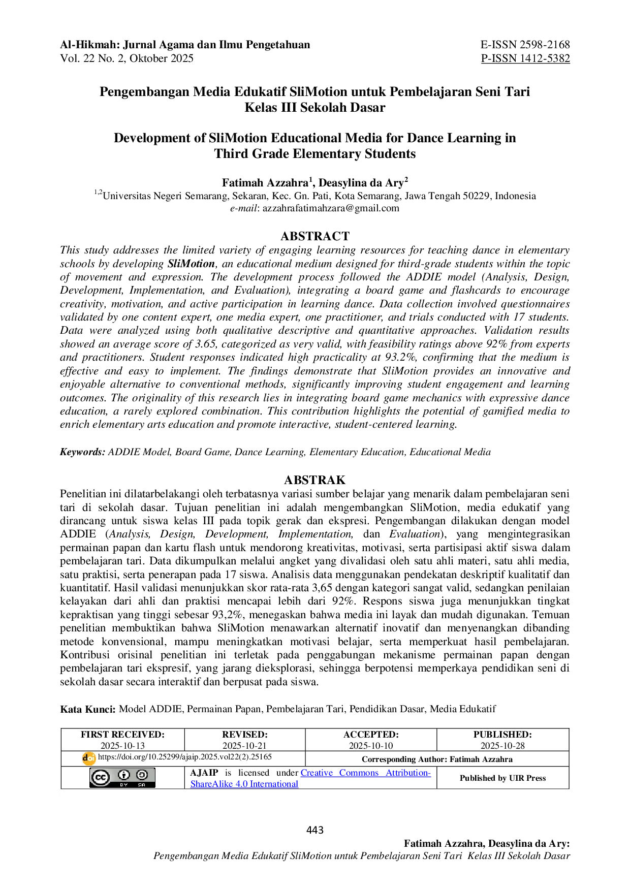 JURIS Pengembangan Media Edukatif SliMotion untuk Pembelajaran Seni Tari Kelas III Sekolah Dasar