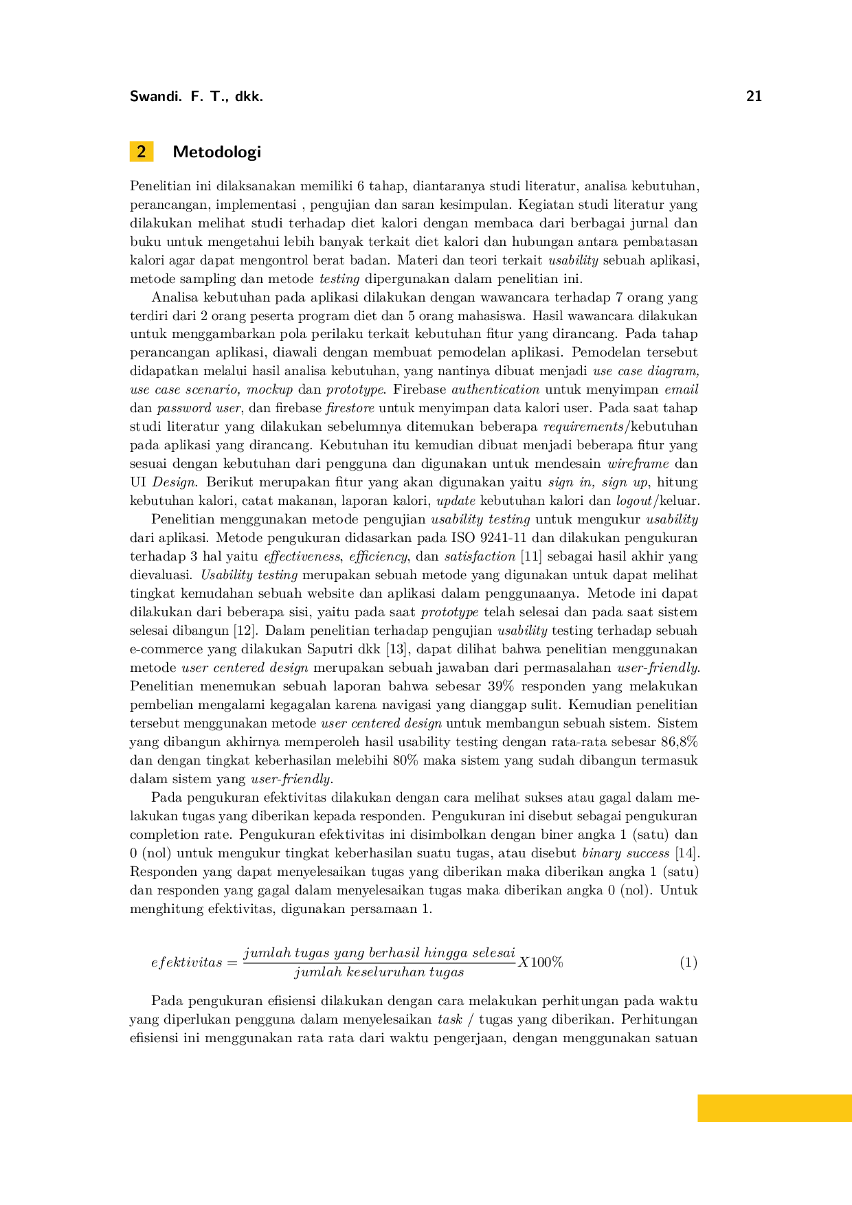 JURIS Analisa Usability Desain Aplikasi Controlling Calories untuk Mendapatkan Berat Badan Ideal