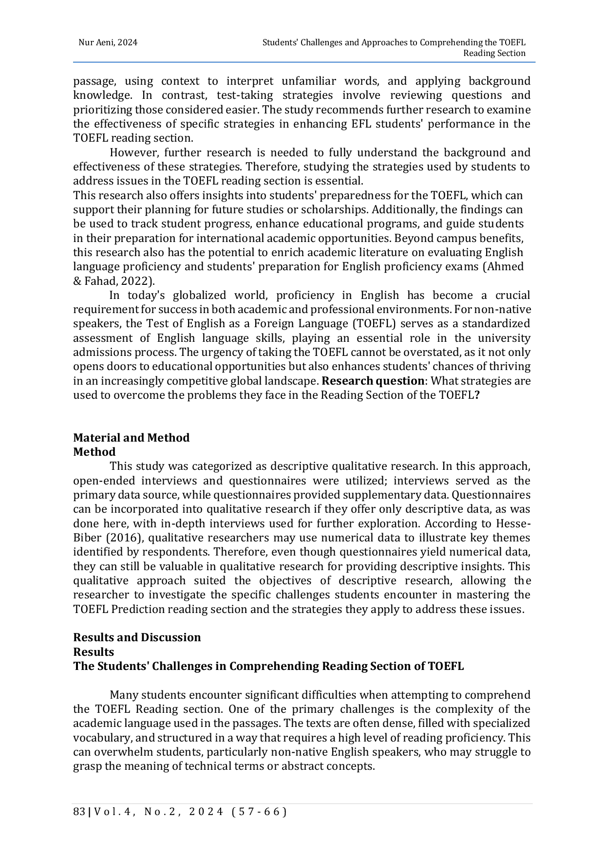 JURIS Students Challenges and Approaches to Comprehending the TOEFL Reading Section