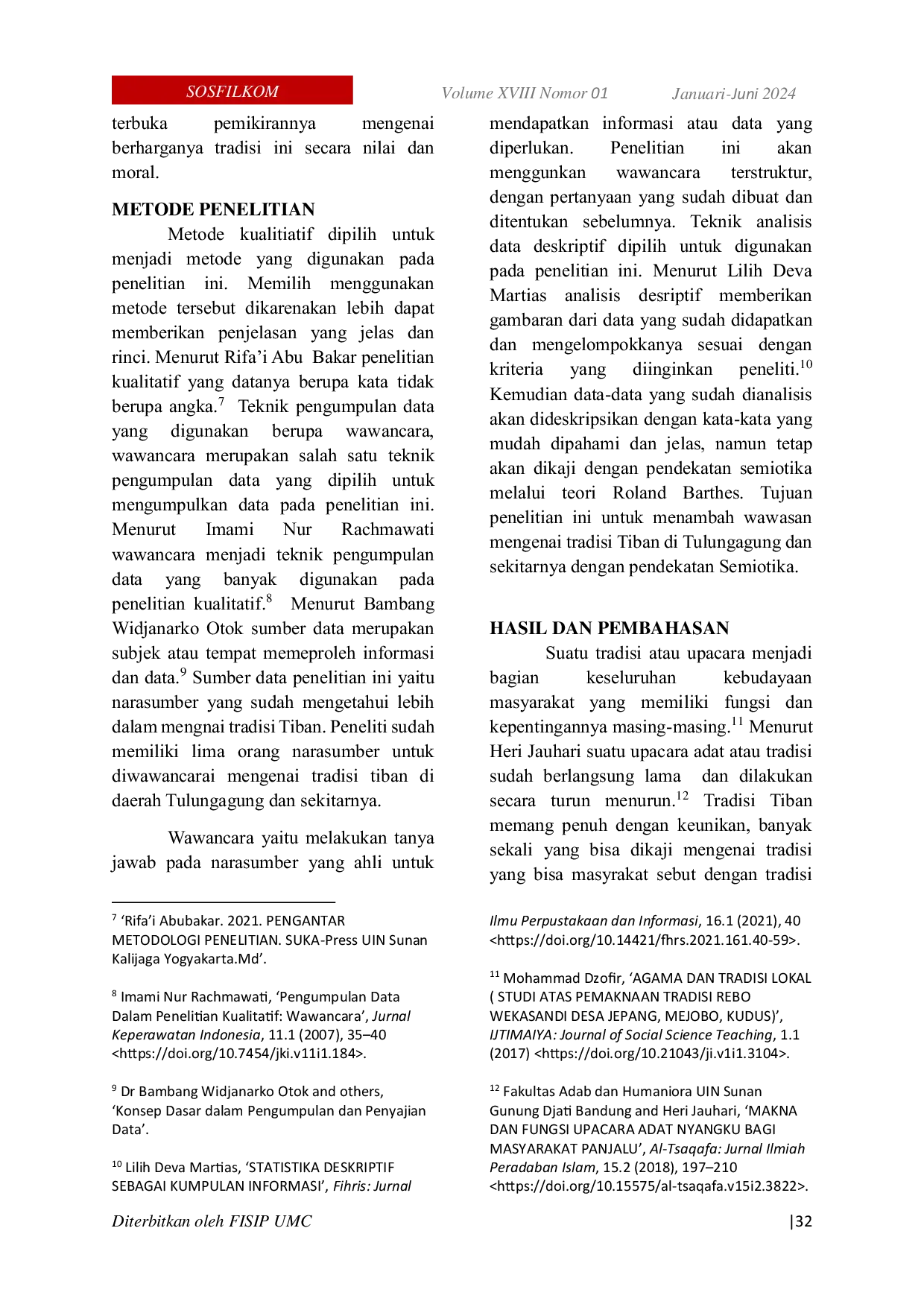 JURIS Kajian Semiotika dalam Tradisi Tiban dari Masyarakat Tulungagung dan Sekitarnya