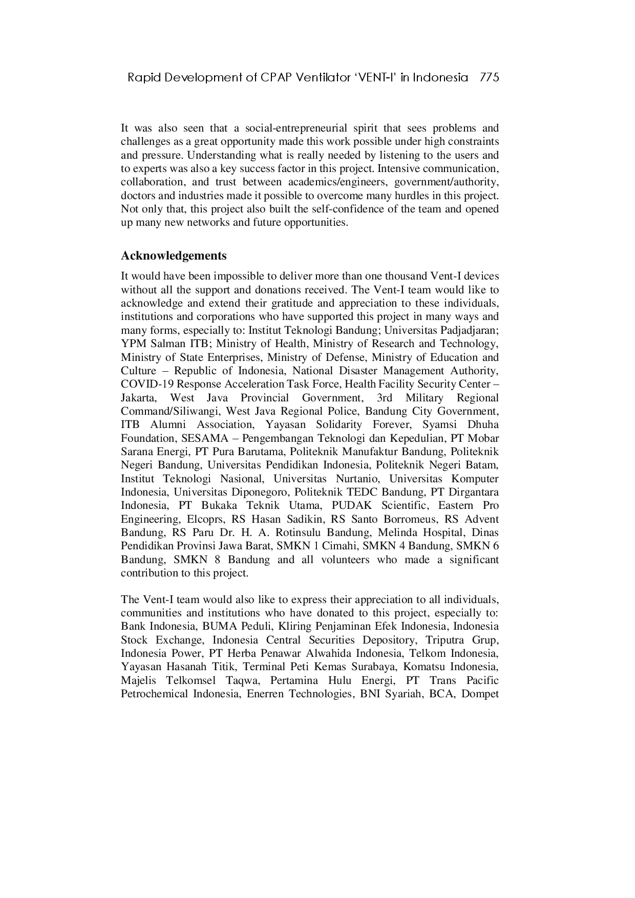 juris Lessons Learned from Rapid Development of CPAP Ventilator Vent I during Covid 19 Pandemic in Indonesia