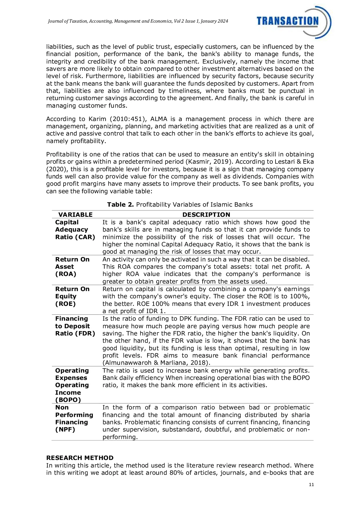 JURIS Asset And Liability Management Strategy To Improve Profitability Of Islamic Banks