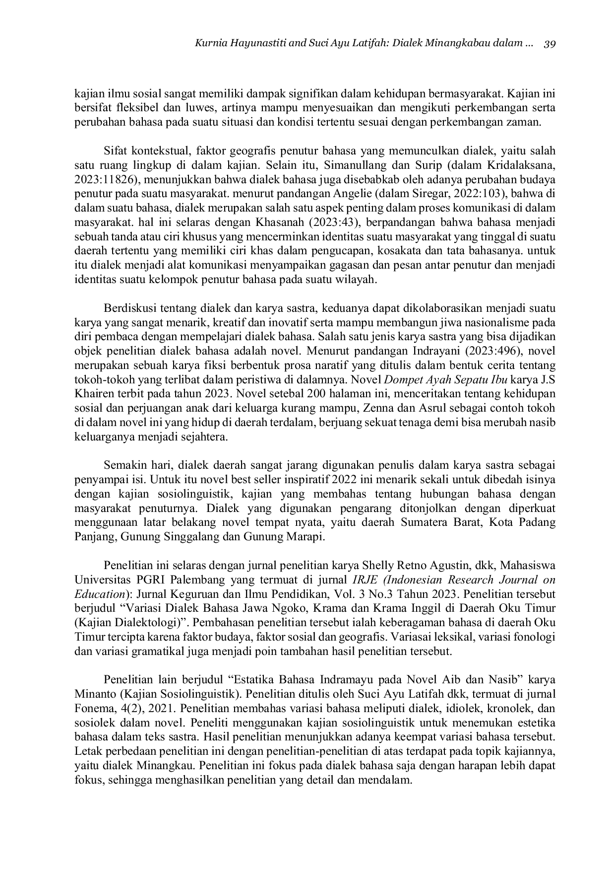 JURIS Dialek Minangkabau dalam Novel Dompet Ayah Sepatu Ibu karya J S Khairen