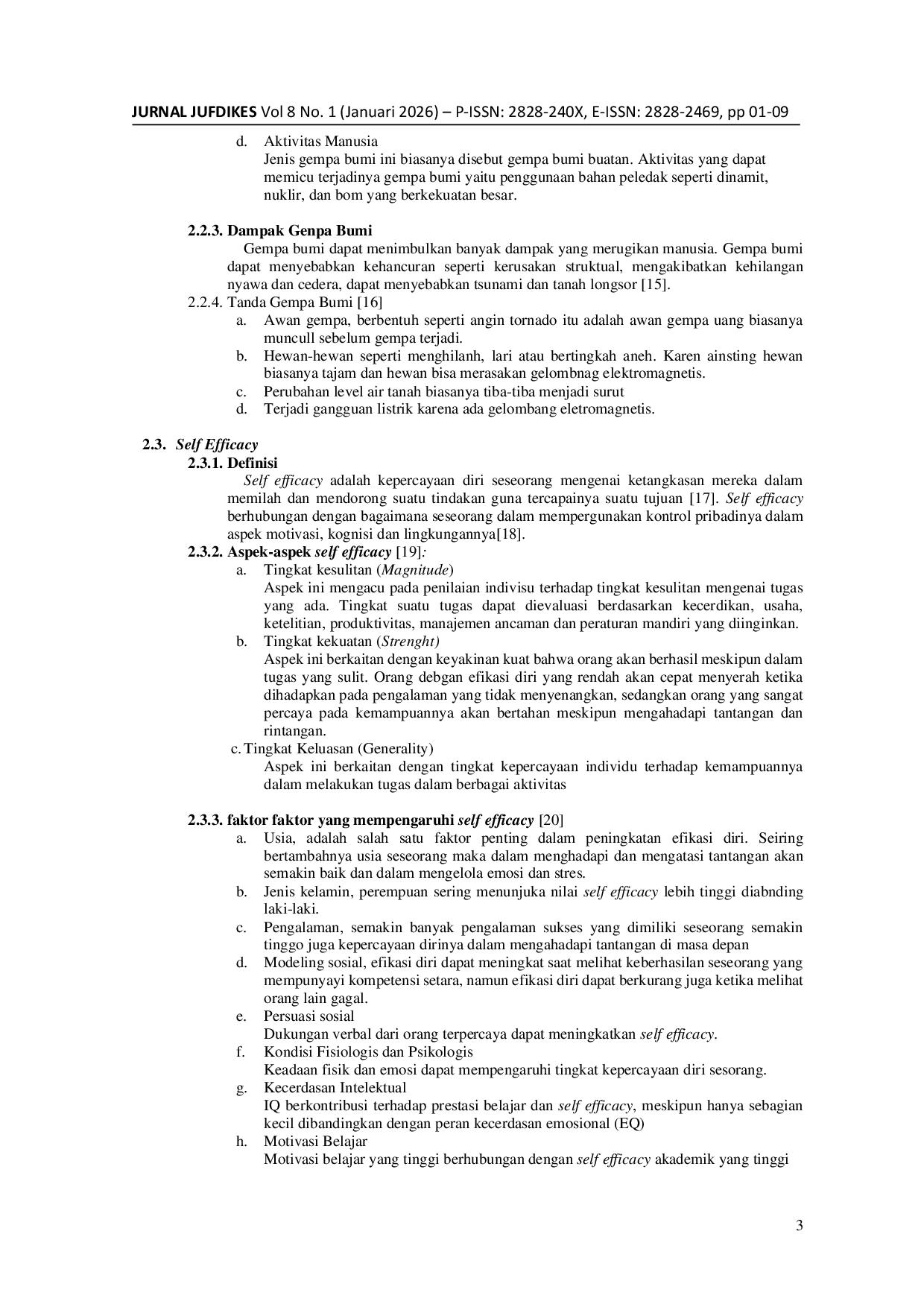 JURIS Pengaruh Mini Video Edukasi Penanganan Kegawatdaruratan Gempa Bumi Terhadap Self Efficacy Mahasiswa Keperawatan Anestesiologi