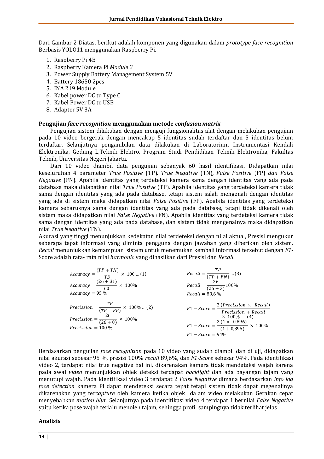 JURIS Rancang Bangun Prototype Face Recognition Berbasis YOLO11 dengan Menggunakan Raspberry Pi