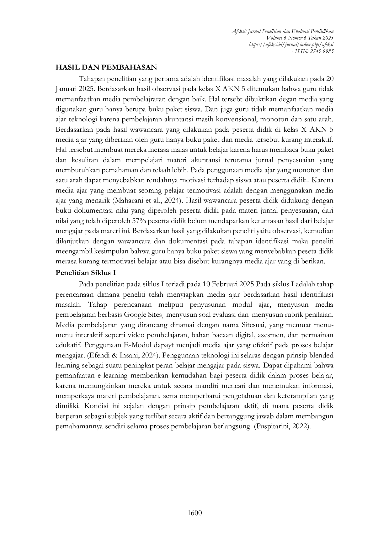 JURIS Implementasi Media Pembelajaran Berbasis Google Sites untuk Meningkatkan Hasil Belajar Kognitif Mata Pelajaran Akuntansi Dasar Materi Jurnal Penyesuaian