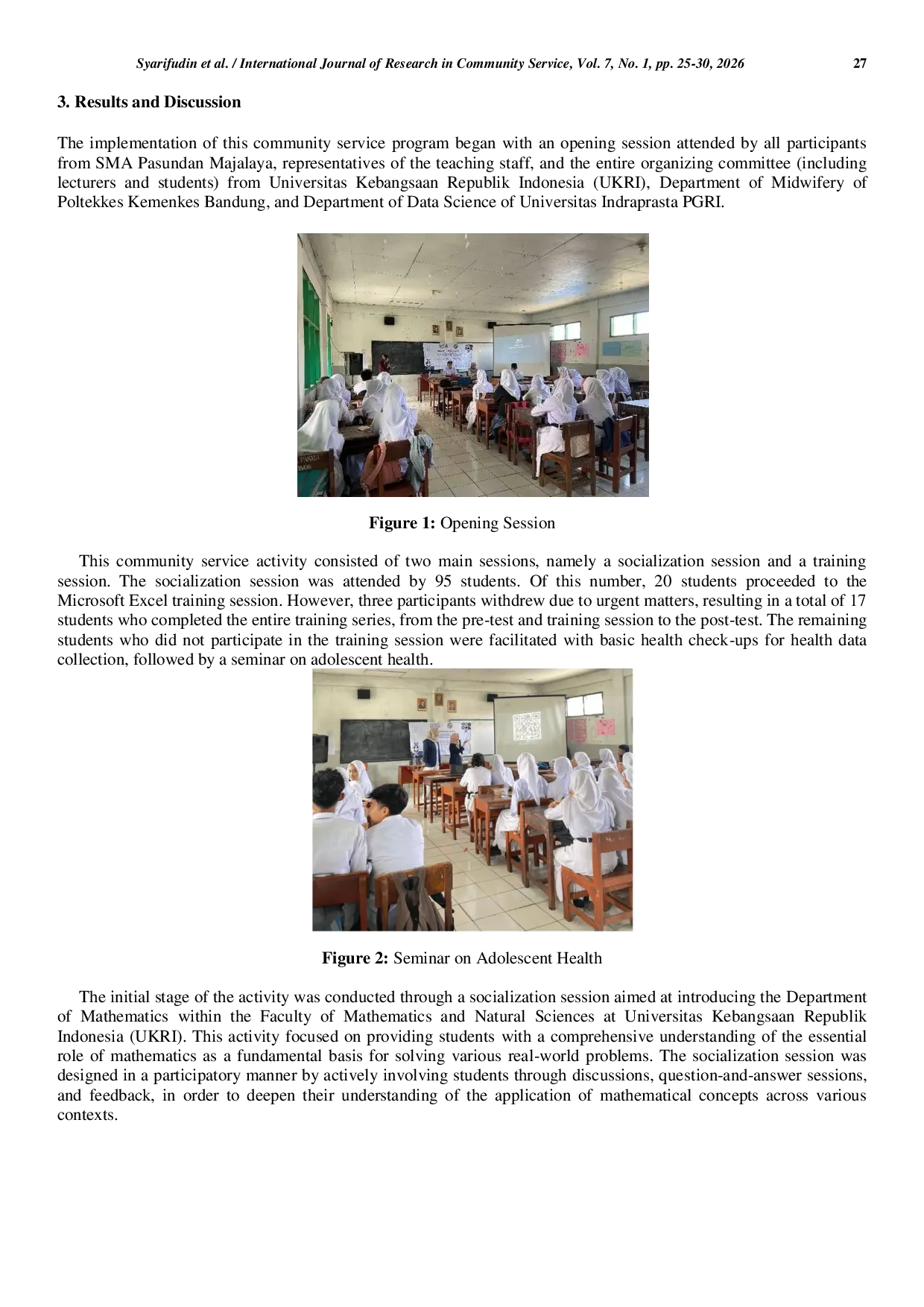 JURIS Application of Mathematical Concepts in the Health Sector through Data Analysis Learning Using Microsoft Excel for Senior High School Students at SMA Pasundan Majalaya