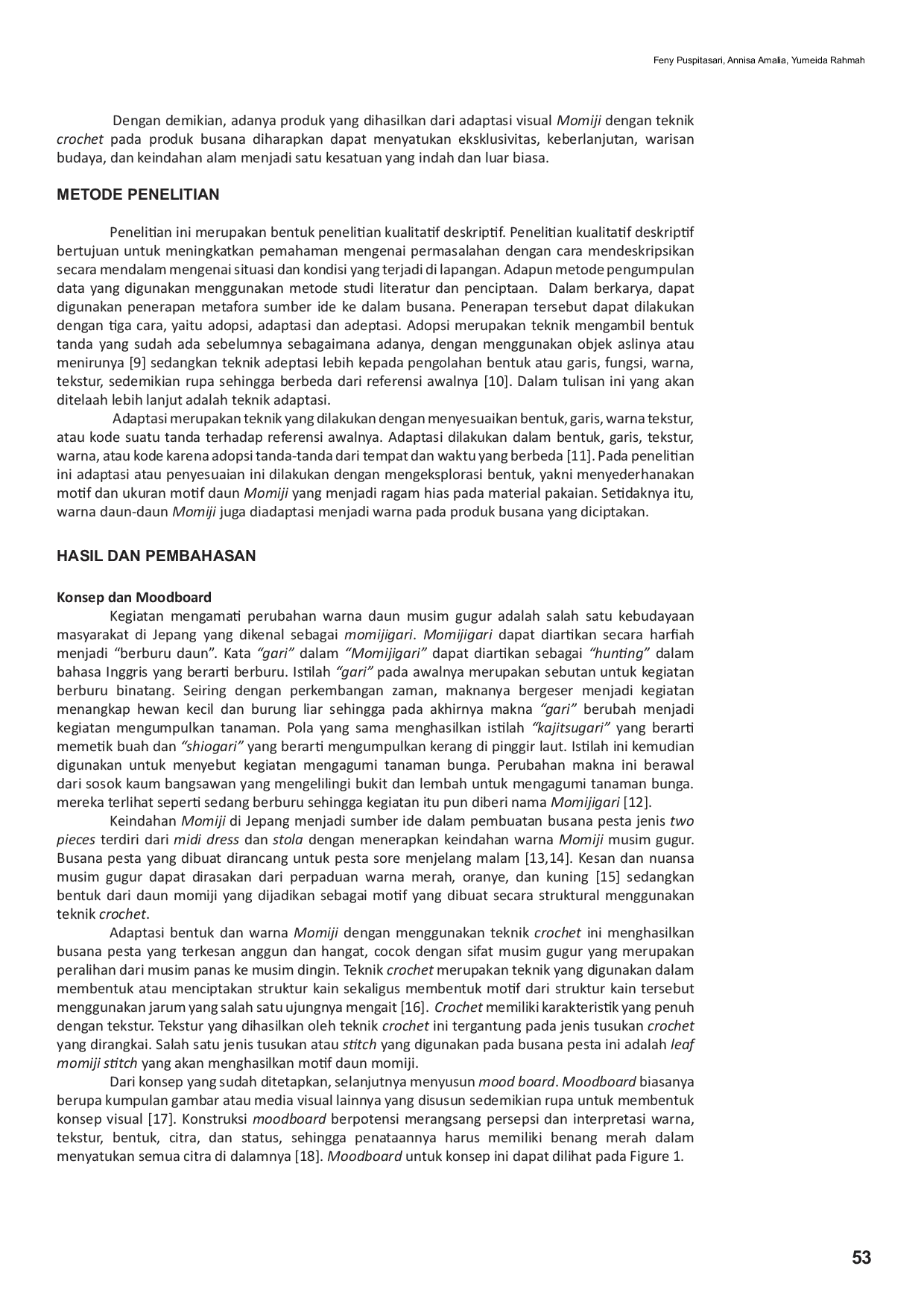 JURIS Adaptasi Visual Momiji dengan Teknik Crochet pada Produk Fashion