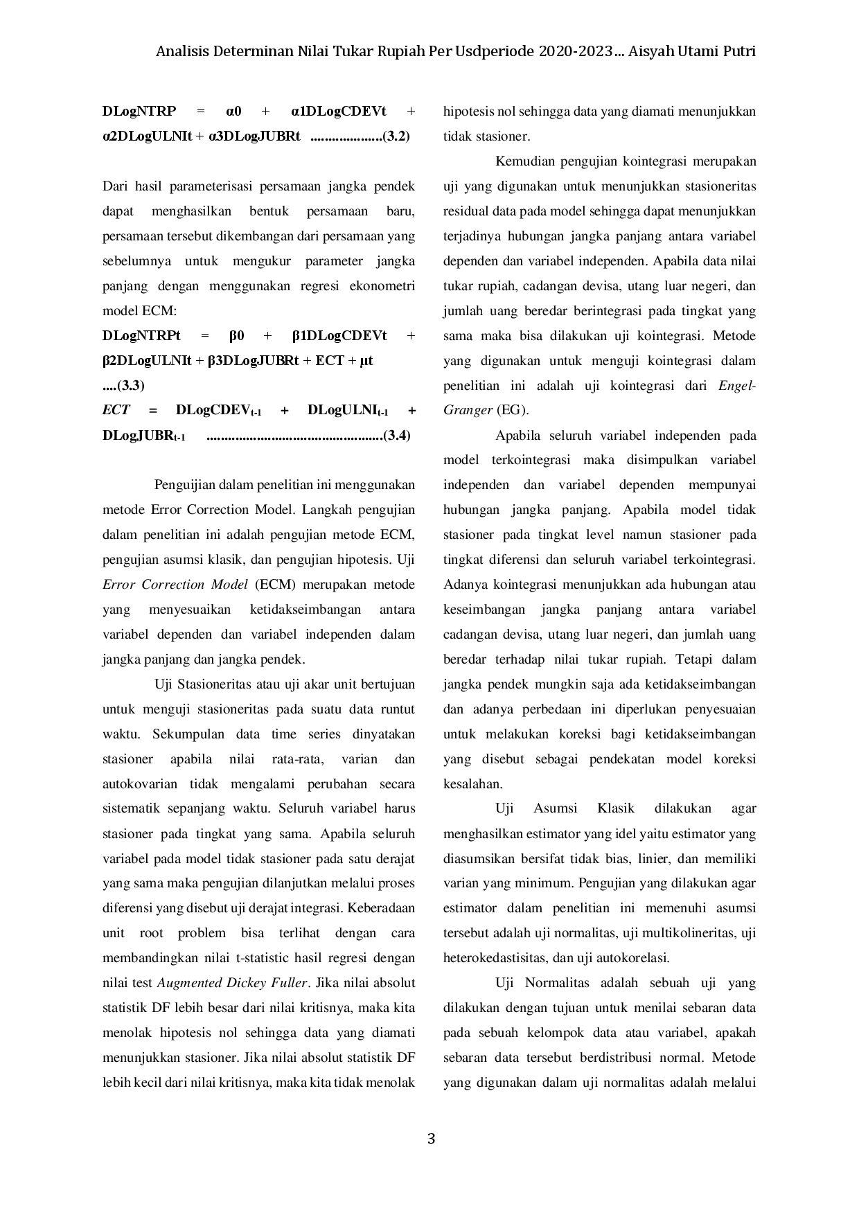 juris Analisis Determinan Nilai Tukar Rupiah Per Usdperiode 2020 2023