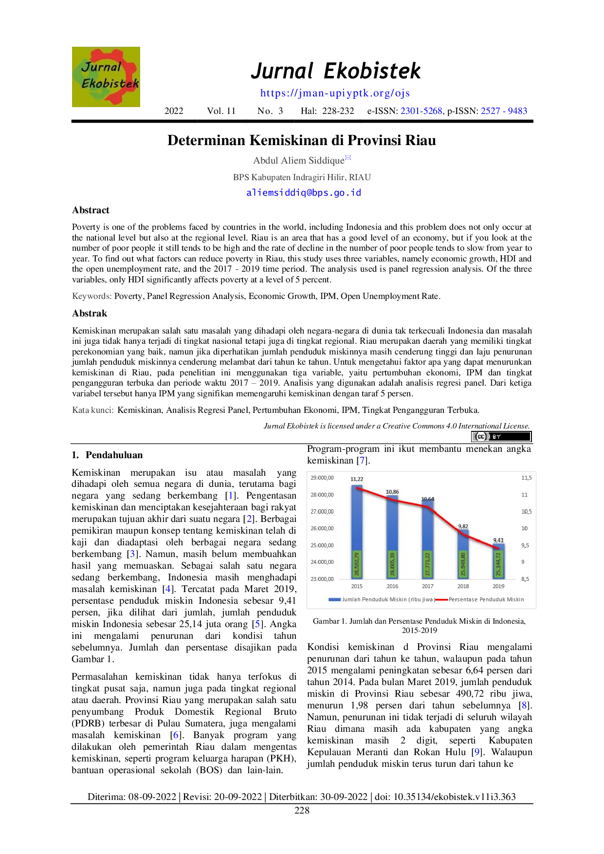 JURIS Determinan Kemiskinan di Provinsi Riau