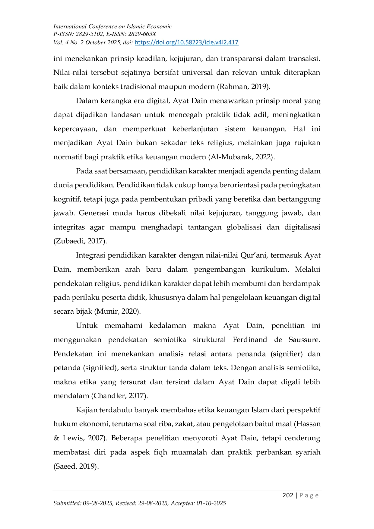 JURIS Analisis Semiotika Struktural Ayat Dain Sebagai Landasan Etika Keuangan Dan Penguatan Pendidikan Karakter Di Era Digital