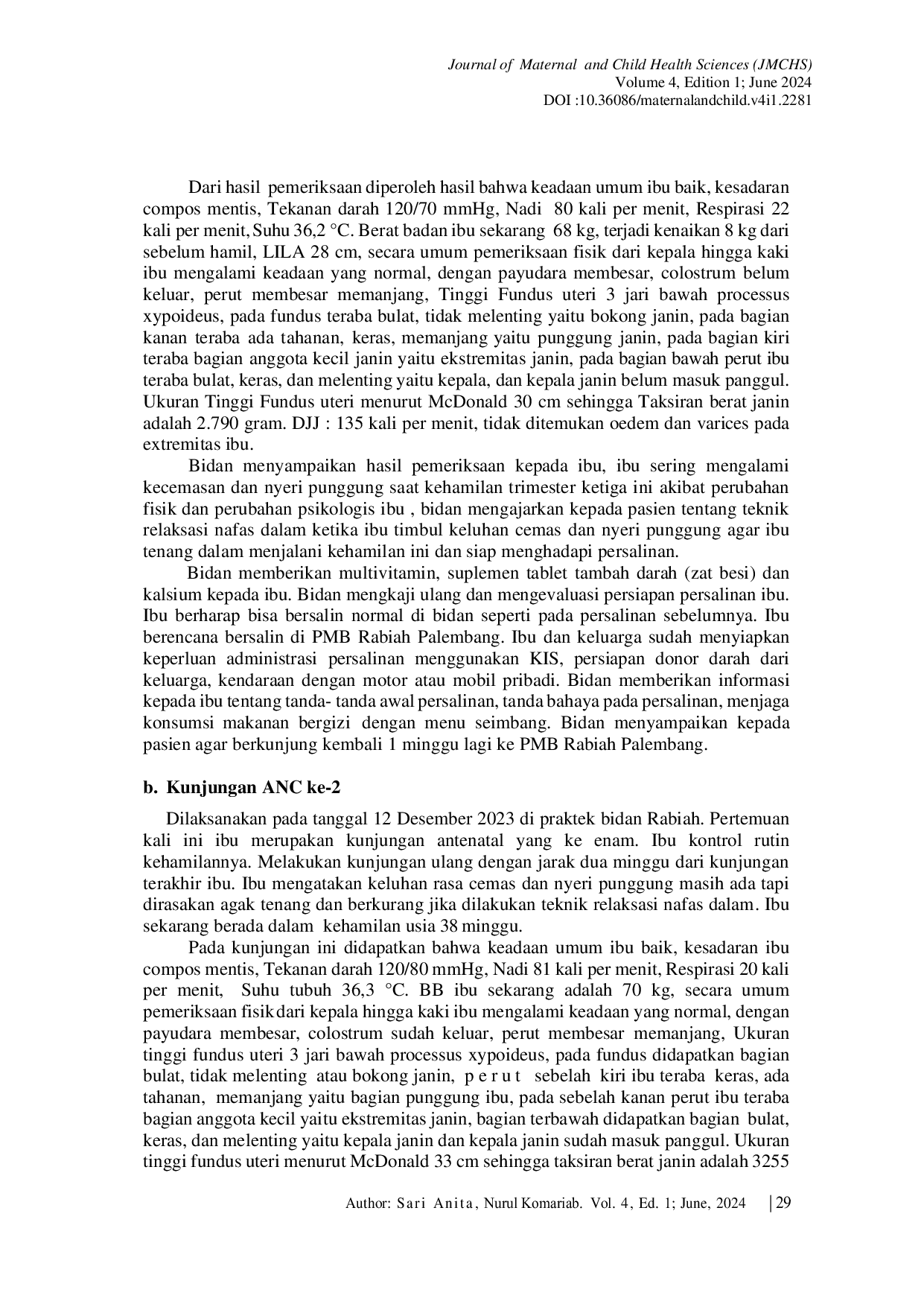 JURIS Deep Breathing Relaxation Technique reduces Anxiety and Back Pain in third trimester pregnant women