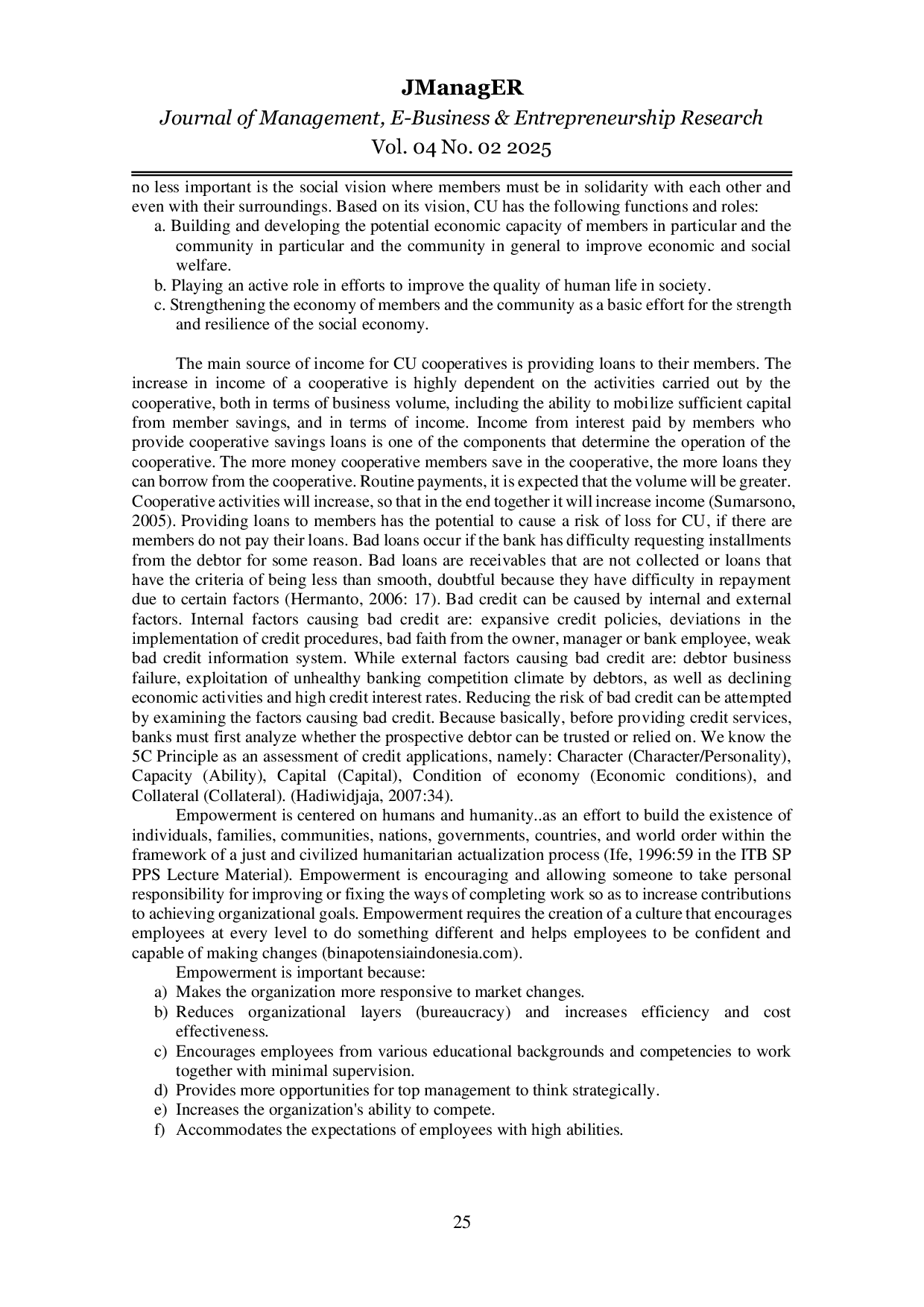 JURIS The Impact Of Education And Empowerment On Cumk Cooperative Performance