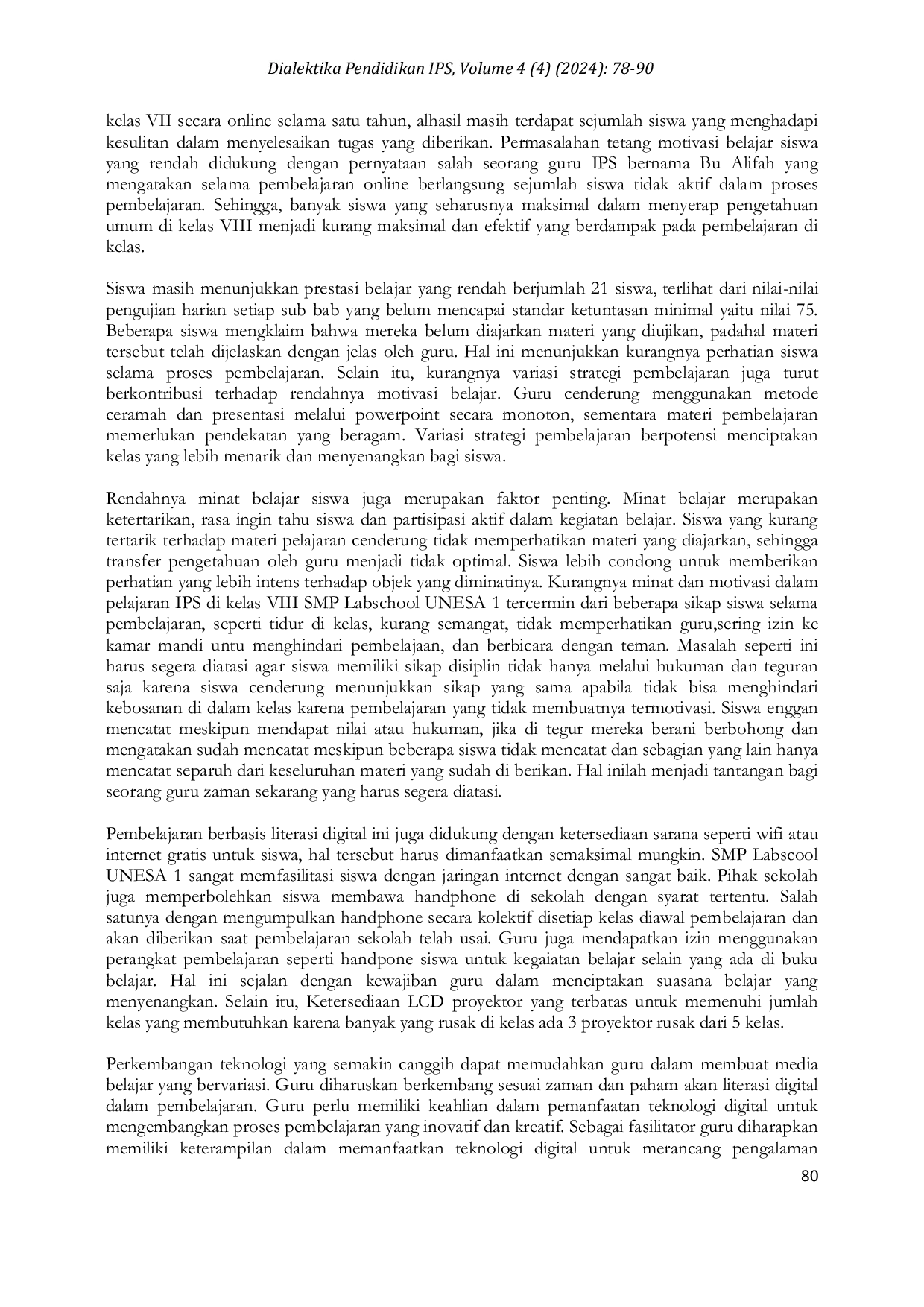 JURIS Pengaruh Media Pembelajaran Digital Aplikasi Mabar IPS Terhadap Motivasi Belajar Siswa Kelas VIII