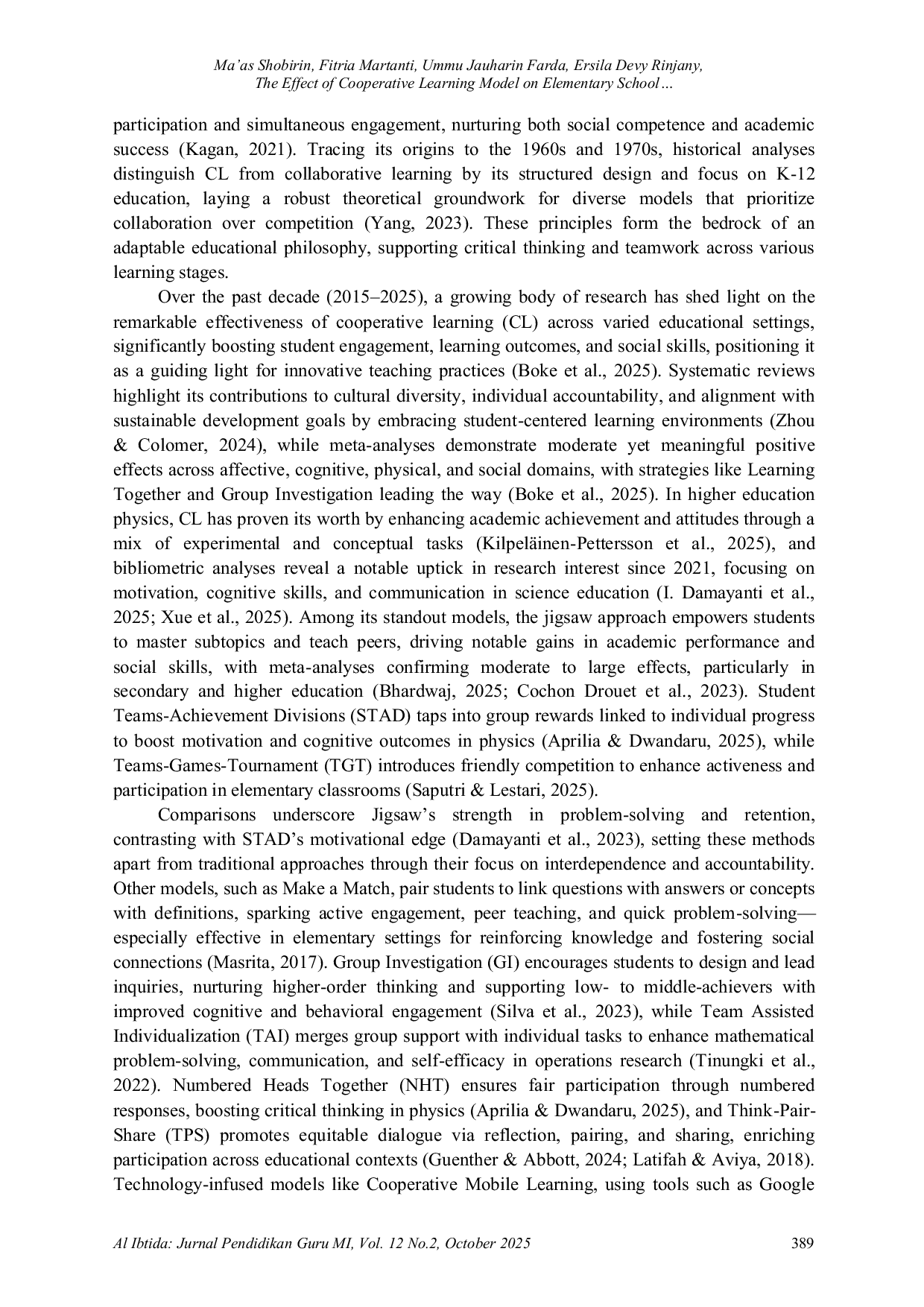 JURIS The Effect of Cooperative Learning Model on Elementary School Students Affective Learning Outcomes A Meta Analysis
