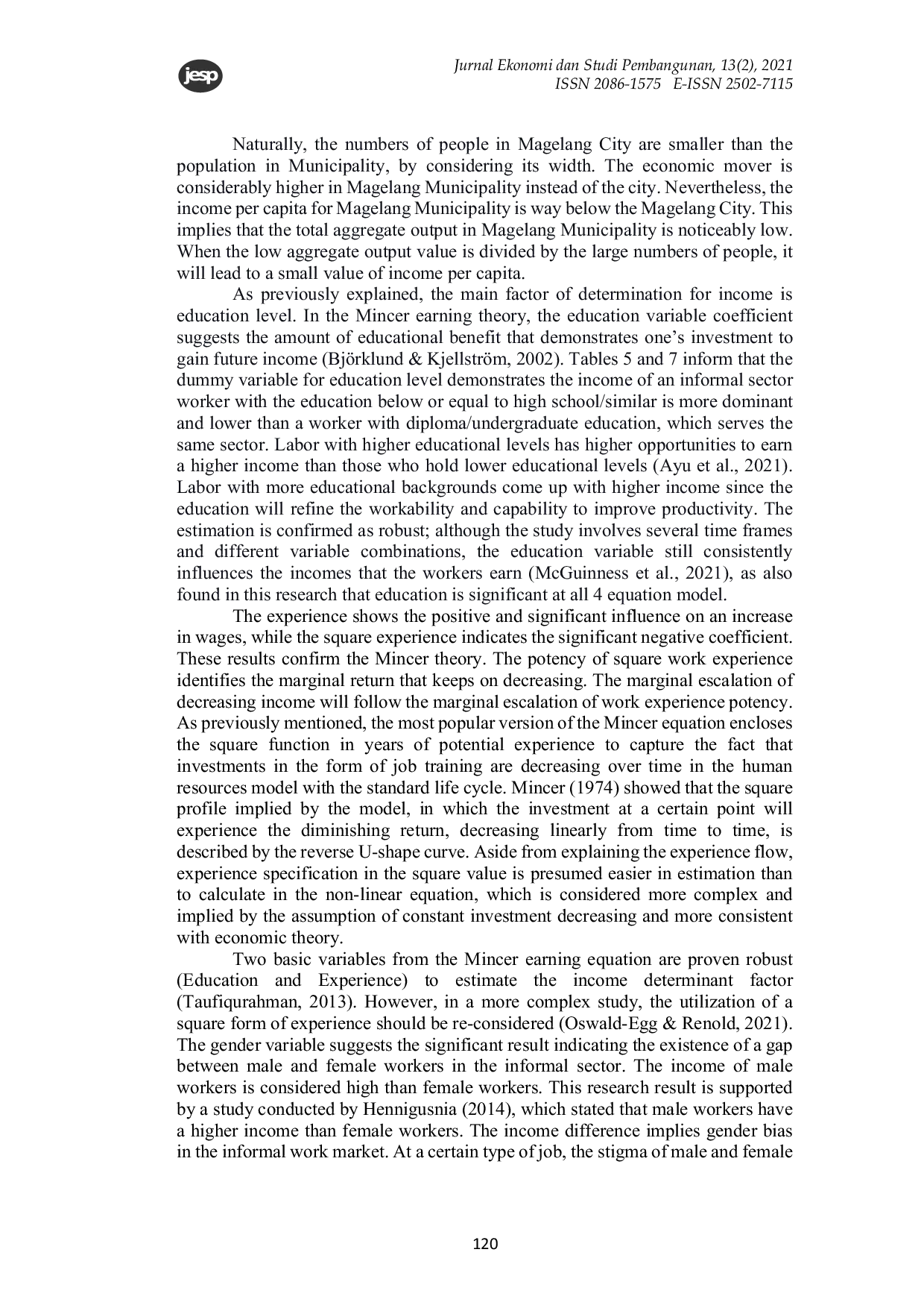 JURIS Determinants of Informal Labor Income Does Demographic Matters
