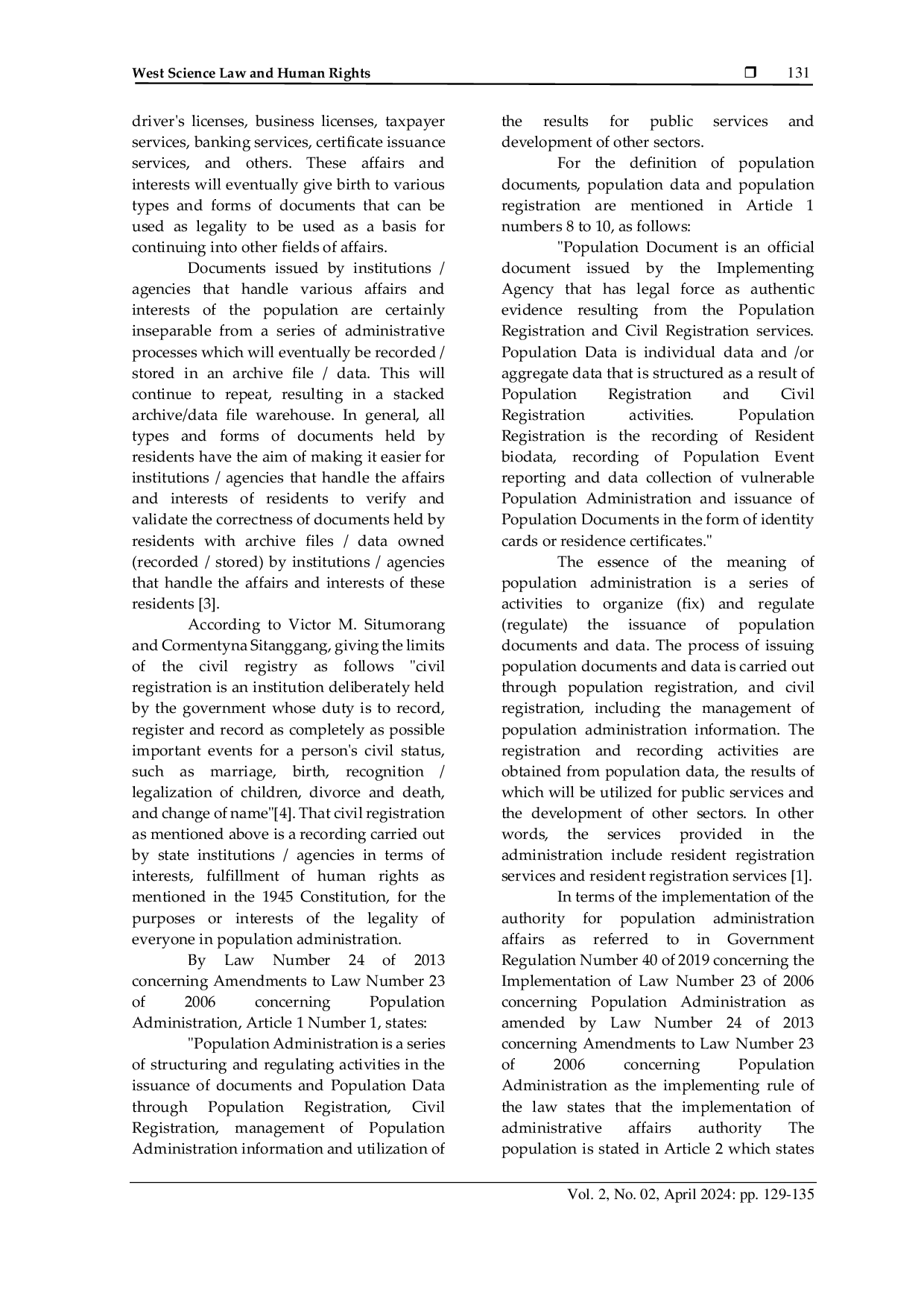 JURIS Analysis of Government Policy on Data Collection and Recording of Population Documents as An Implementation of The Principle of Legal Certainty