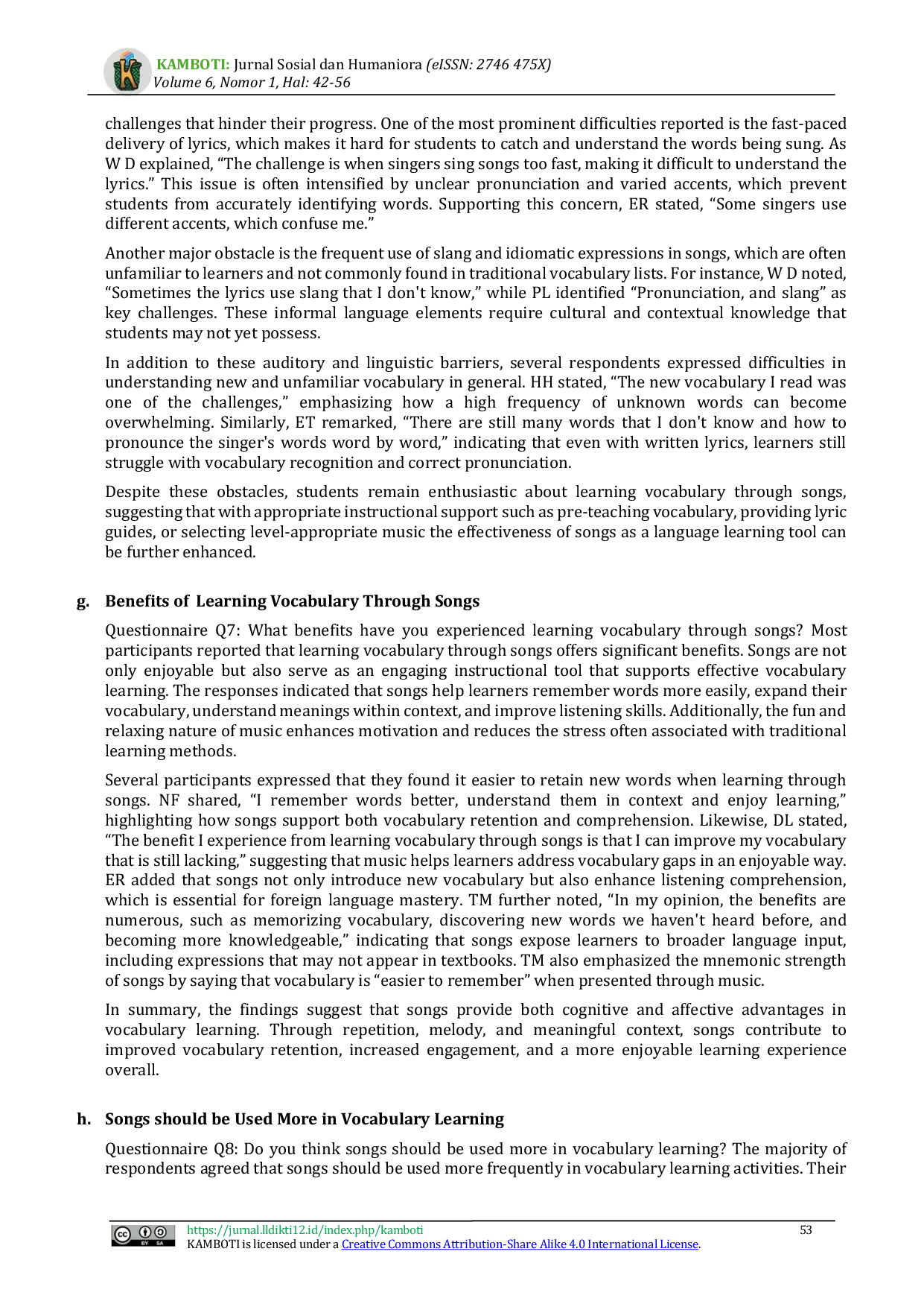 JURIS Exploring College Student Vocabulary Acquisition Through Songs