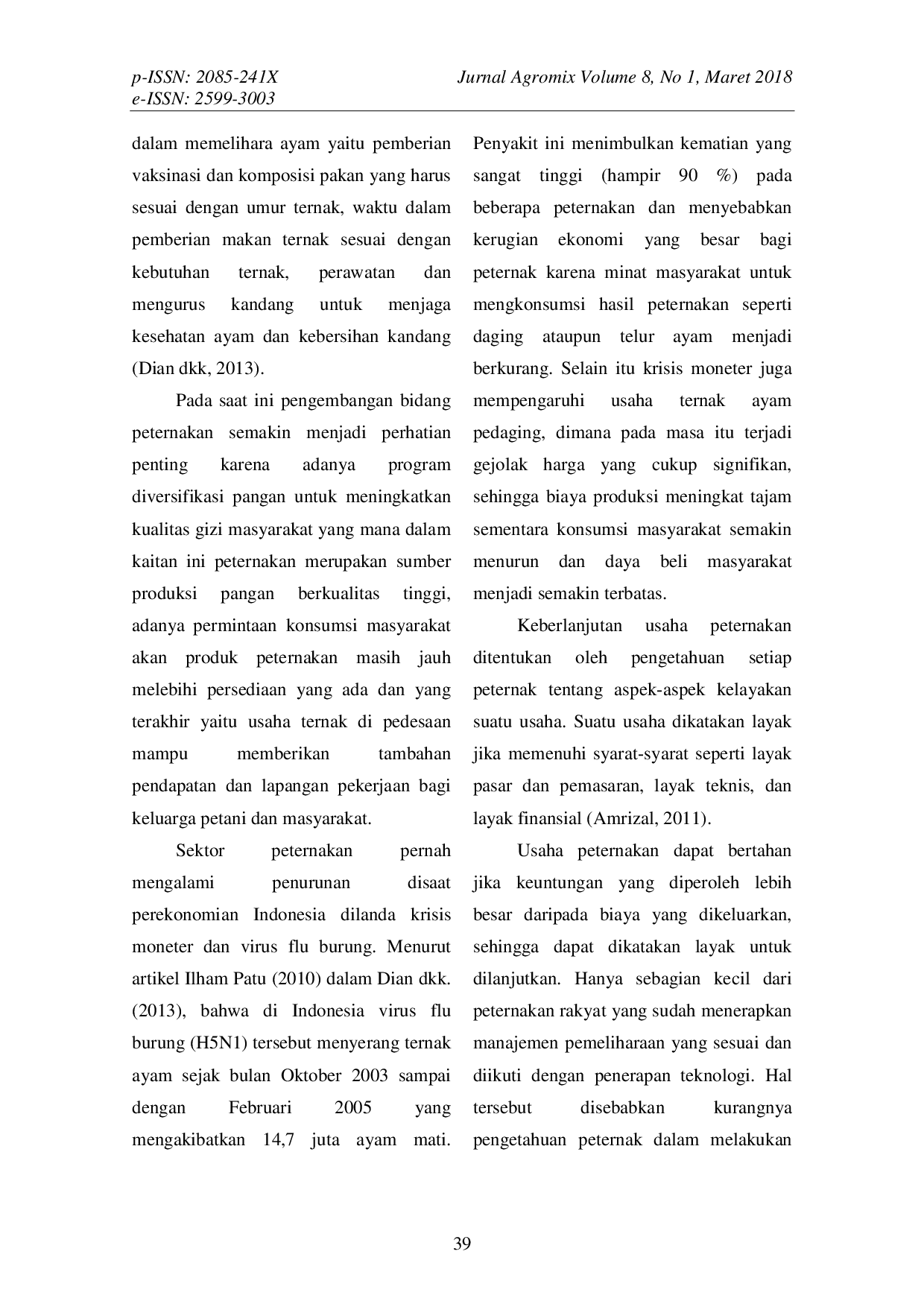 JURIS Analisis Usaha Ternak Ayam Broiler Studi Kasus Di Ternak Ayam Kunto Dewo Dusun Damar Desa Sekarmojo