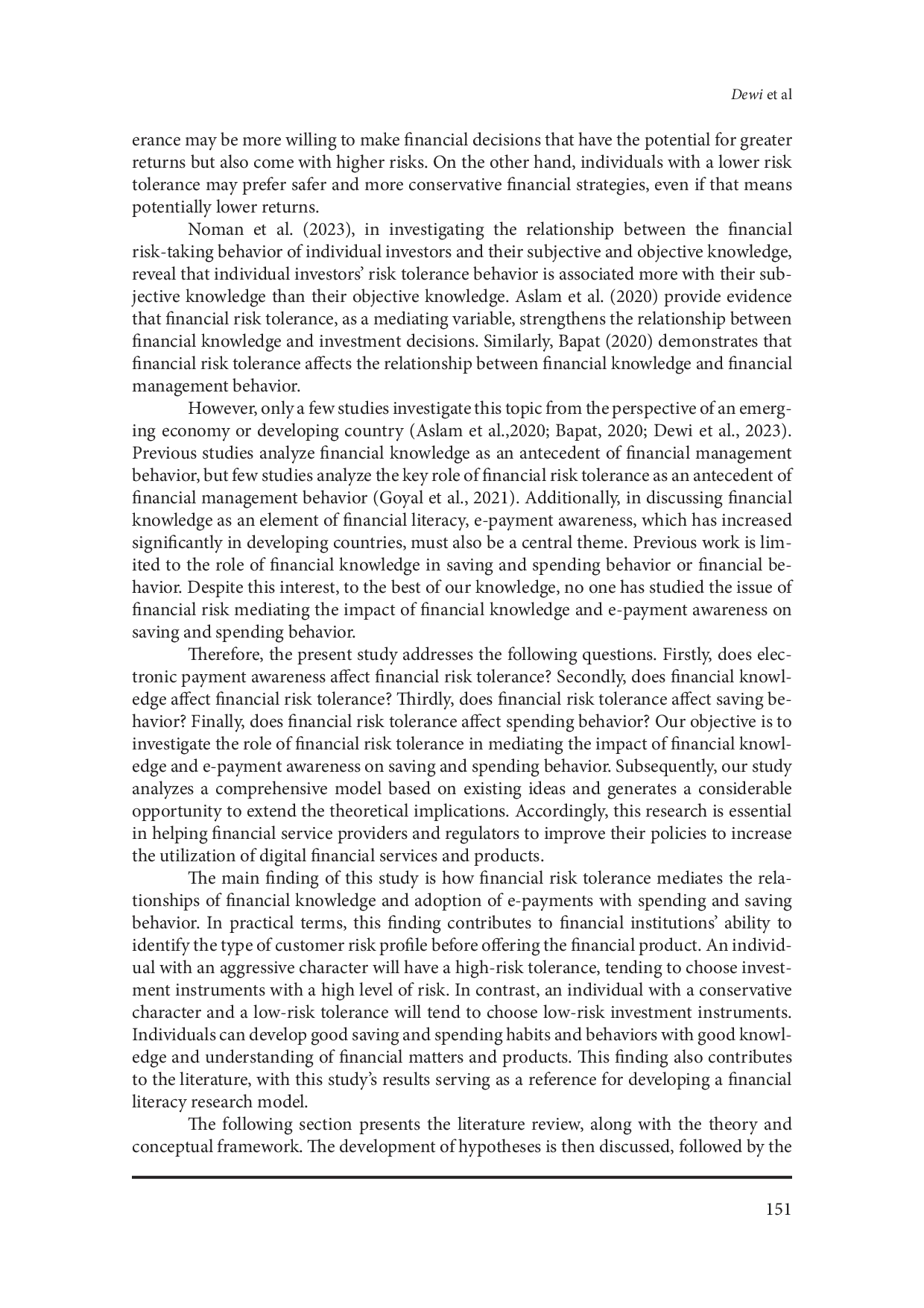 JURIS Do Financial Knowledge And e Payment Awareness Affect Saving And Spending Behavior The Mediating Role Of Financial Risk Tolerance