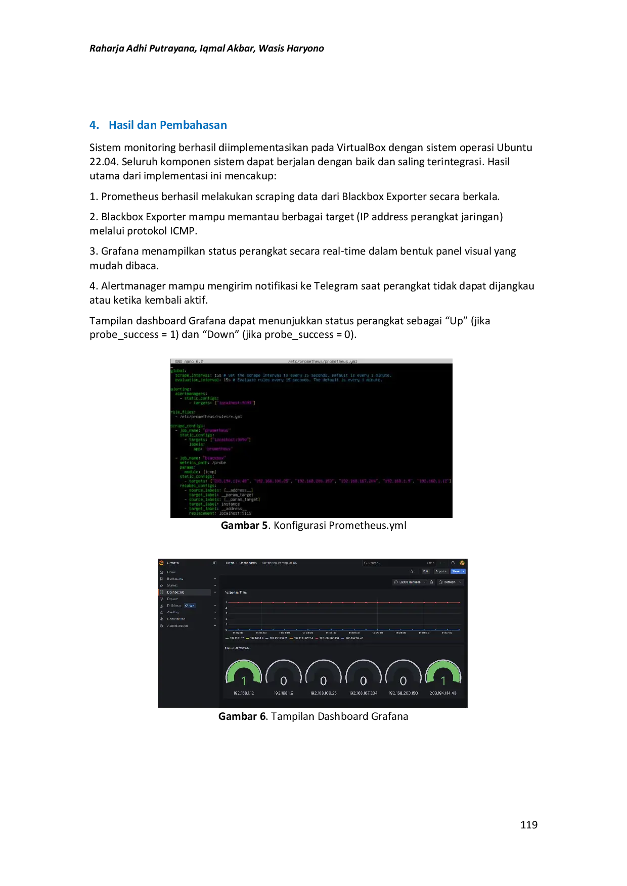 juris Implementasi Sistem Monitoring Jaringan Rumah Sakit Menggunakan Blackbox Exporter Prometheus Grafana dan Alertmanager