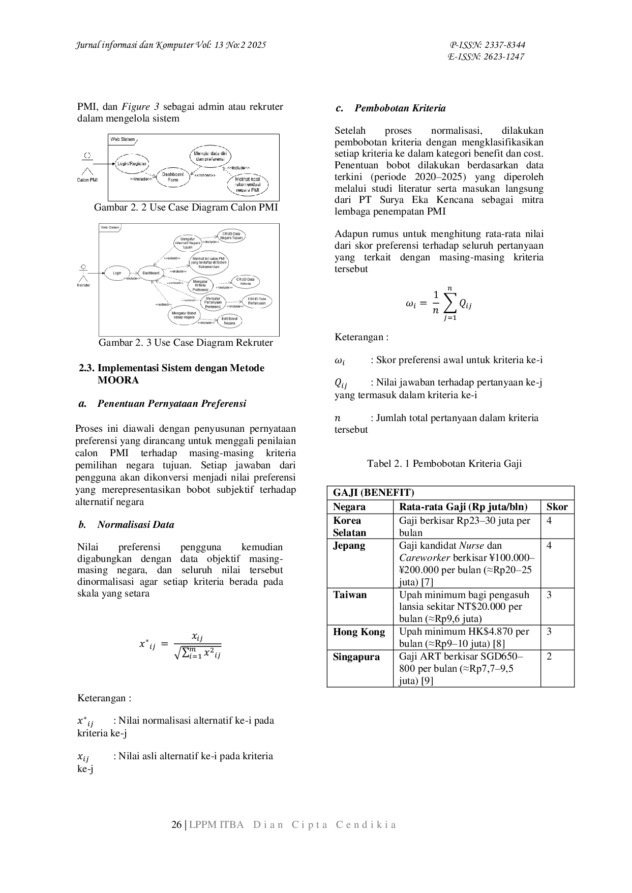 JURIS System Recommendation of Destination Countries for PMI Based on Web with MOORA Method