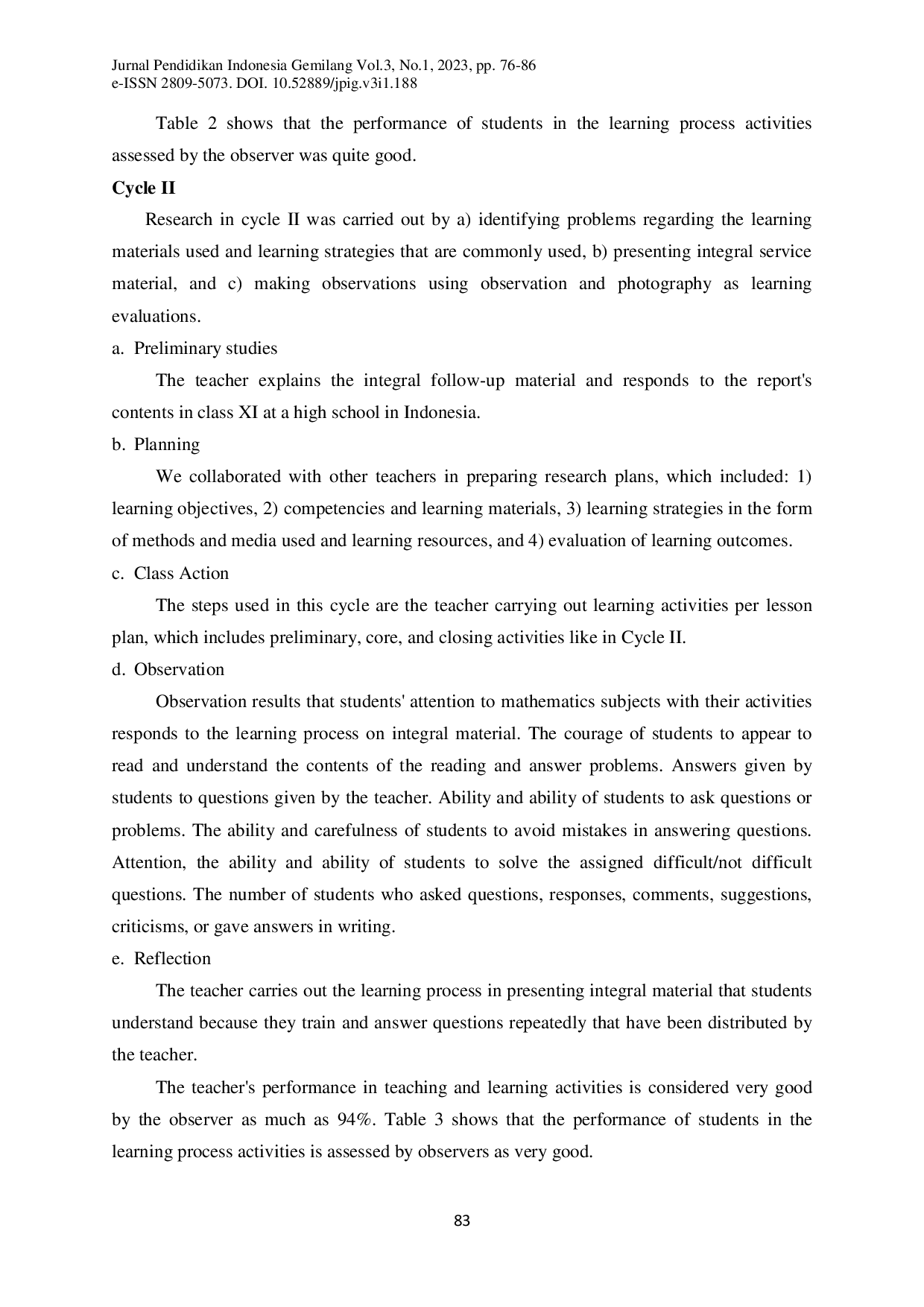 juris The Use of the Think Pair Share on Senior High School Students Mathematics Learning Achievement on Integral Concept