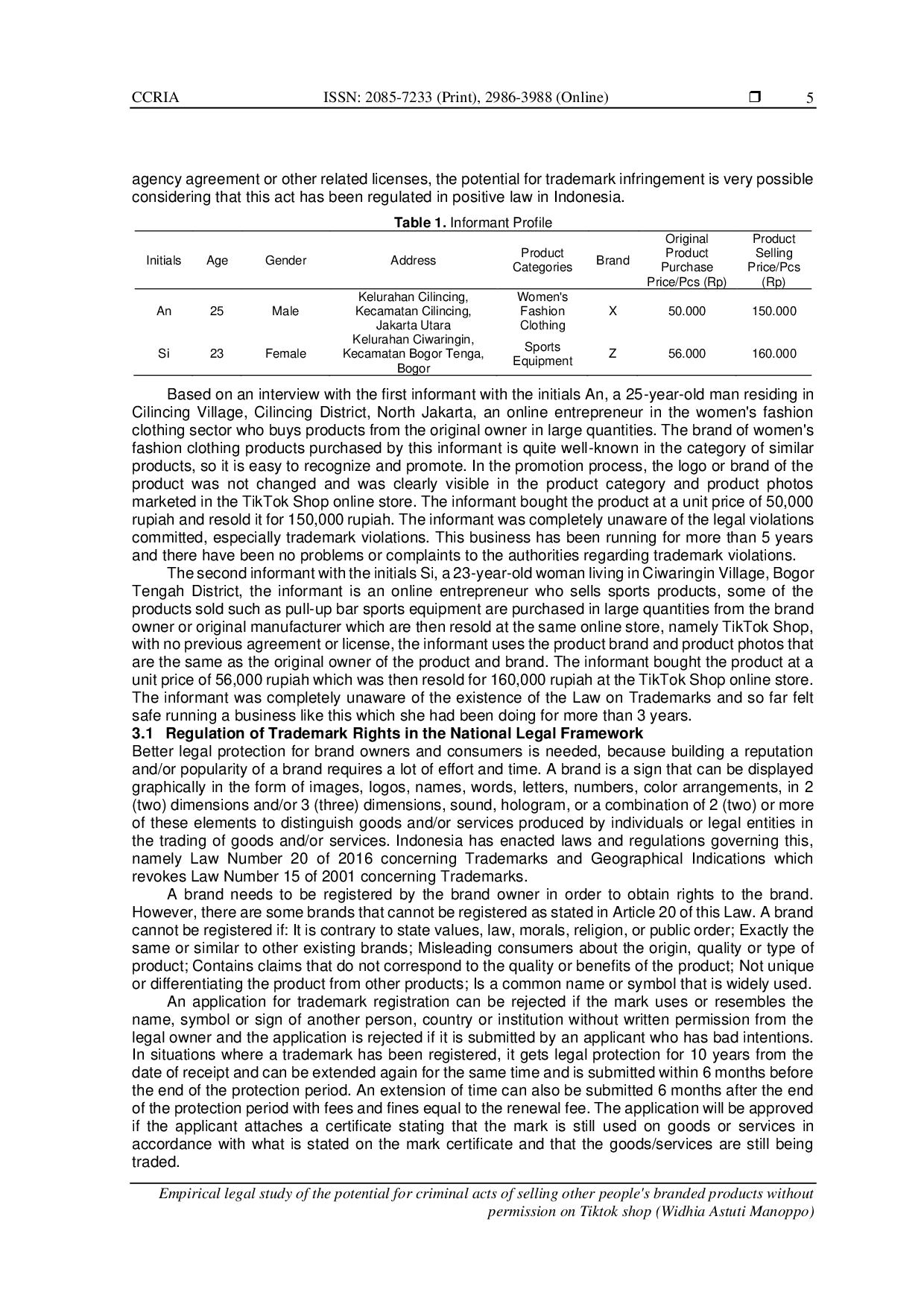 JURIS Empirical legal study of the potential for criminal acts of selling other people s branded products without permission on Tiktok shop