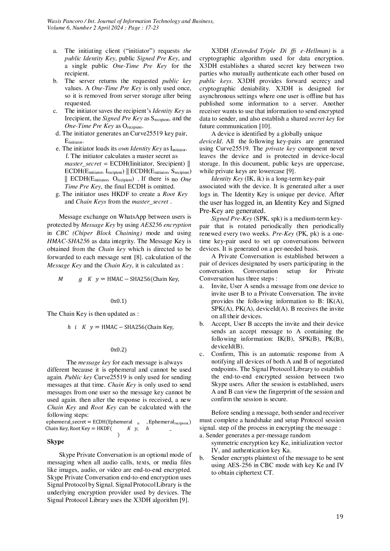 JURIS Securing Text Messages Using E2EE End To End Encryption on Instant Messaging Applications