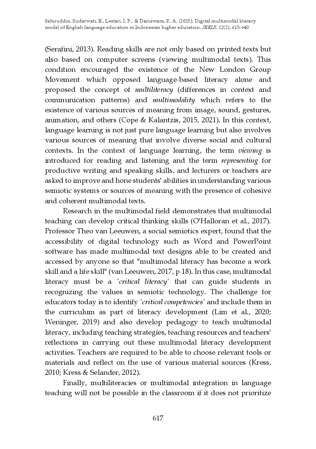 juris Digital Multimodal Literacy Model of English Language Education in Indonesian Higher Education