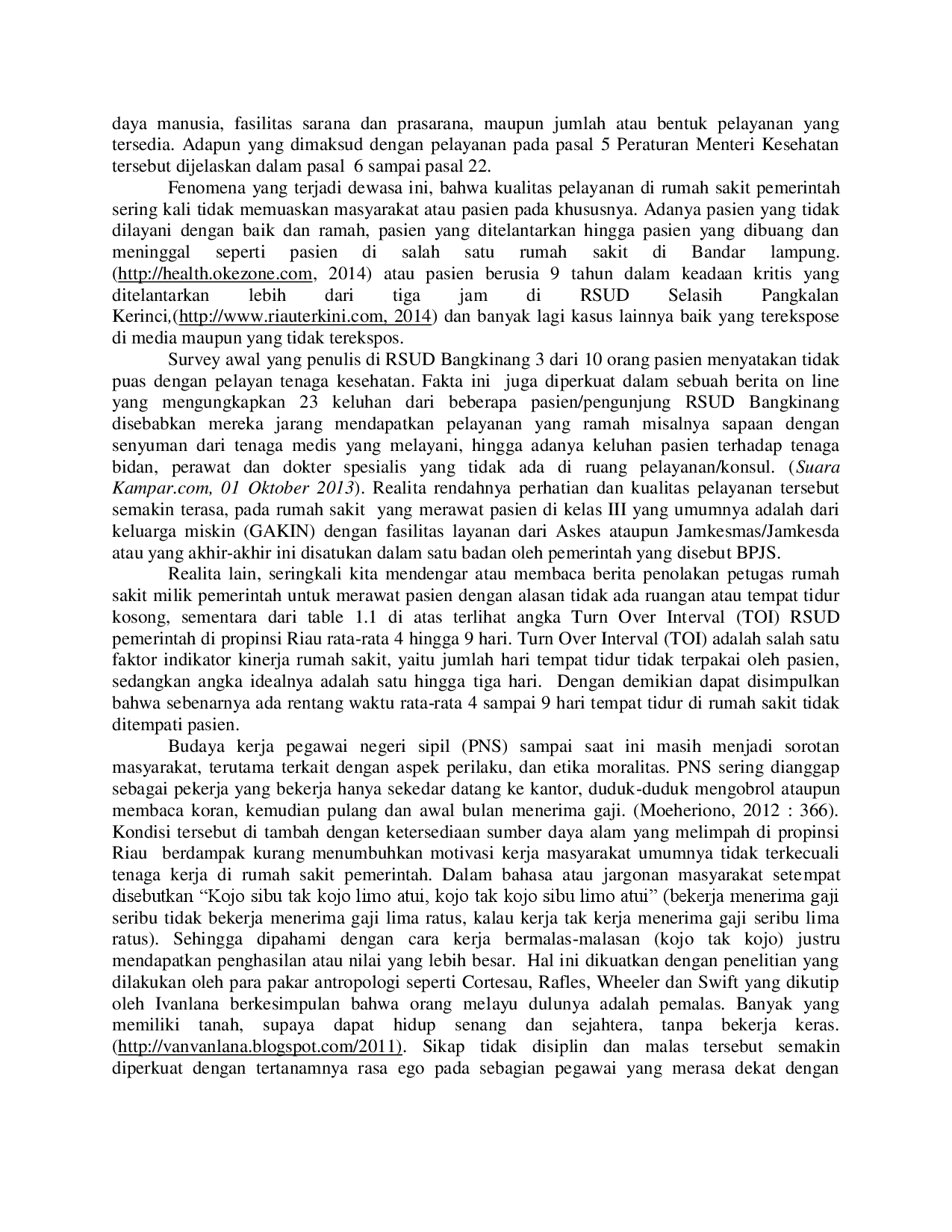 juris Analisis kinerja pada perawat RSUD Tipe C di Propinsi Riau