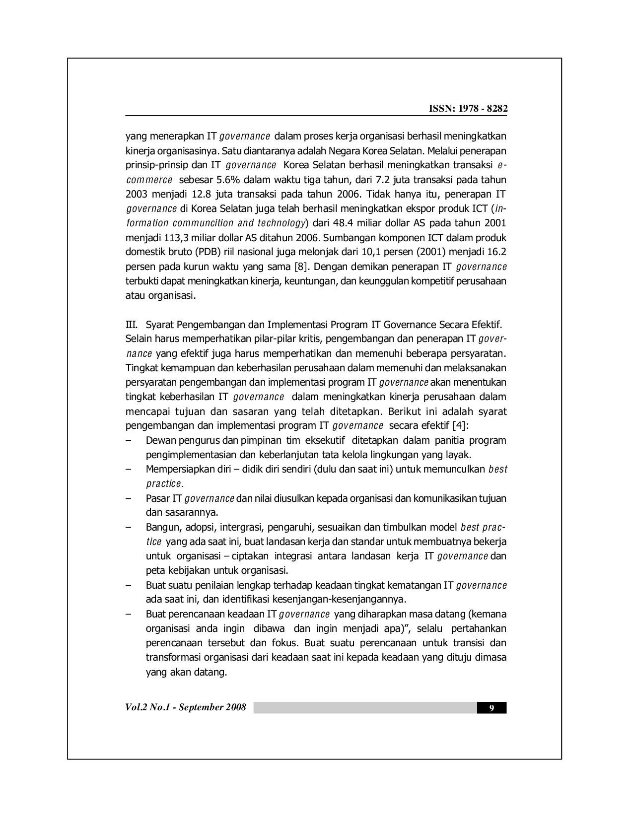 JURIS Peranan IT Governance Dalam Meningkatkan Kinerja Organisasi Permasalahan Rencana Pengembangan dan Strategi Penerapan