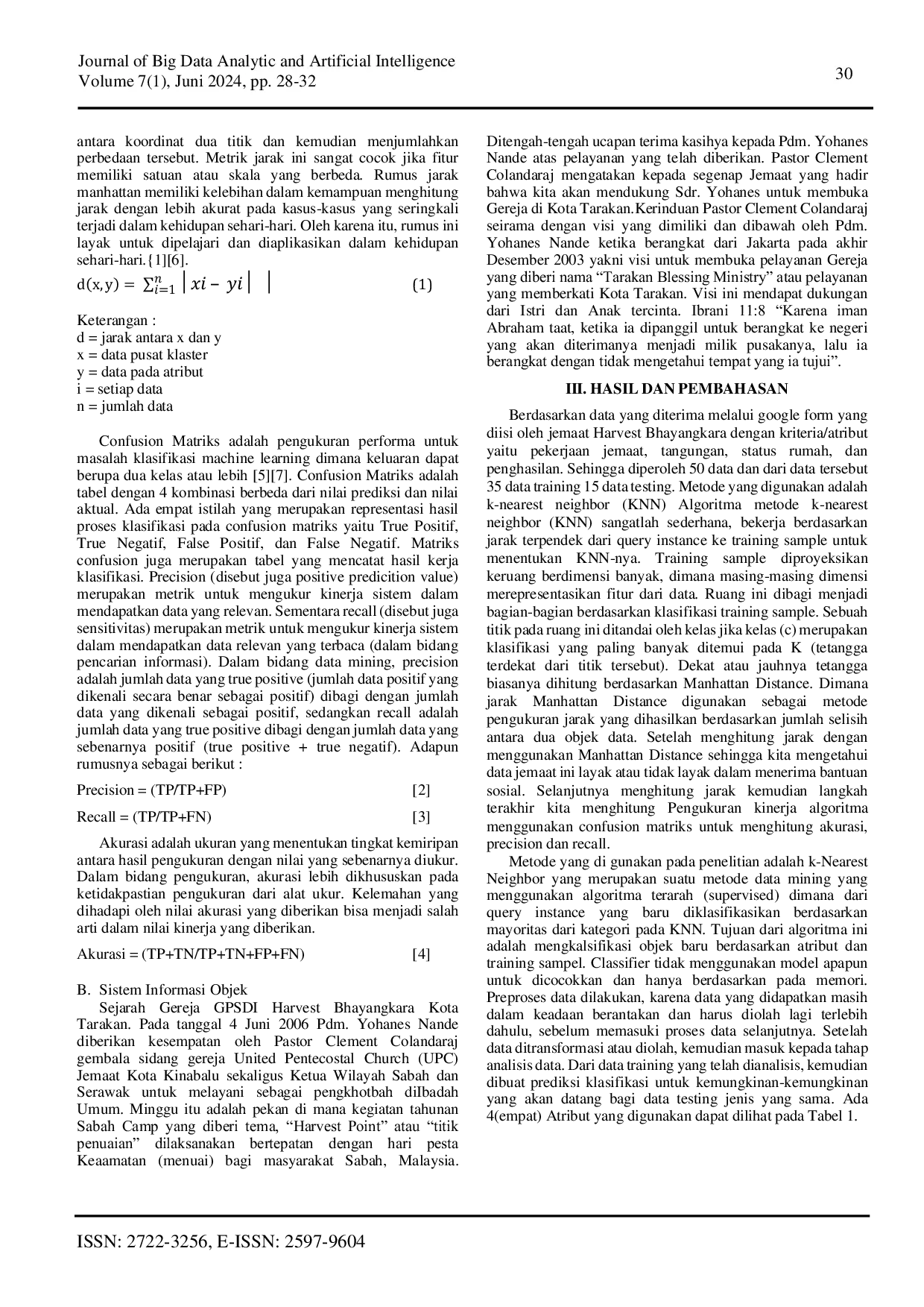 JURIS Classification Of Eligibility to Receive Social Assistance Using The K Nearest Neighbor Method