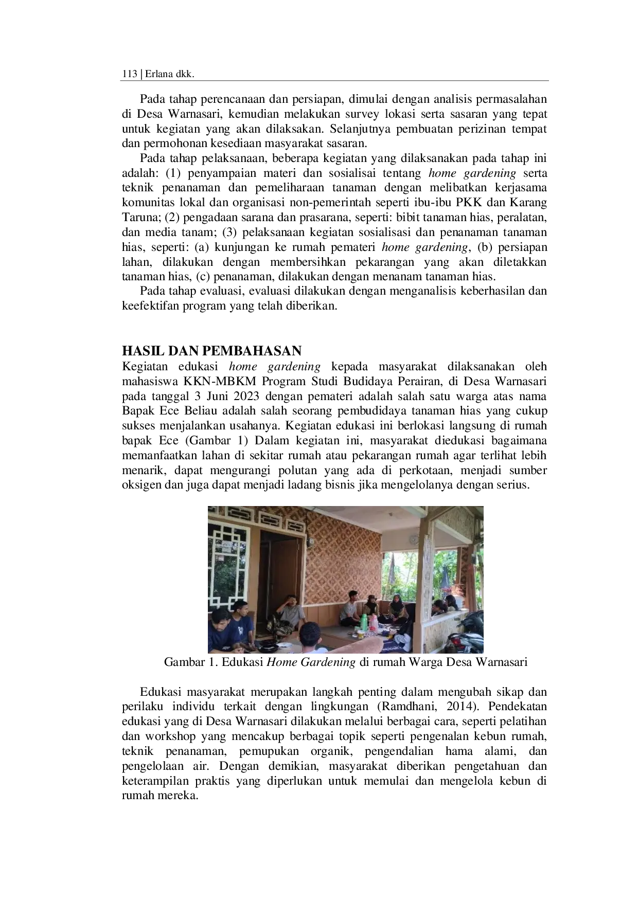 JURIS Edukasi Home Gardening melalui Kegiatan KKN MBKM di Desa Warnasari Sukabumi Jawa Barat