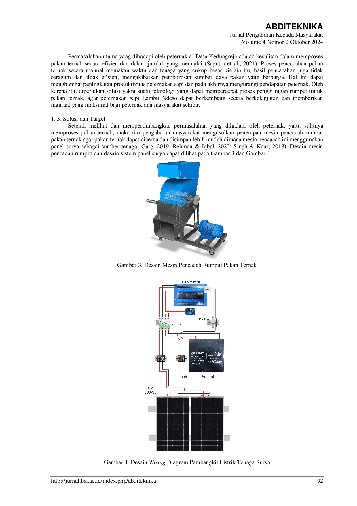 JURIS Implementasi Mesin Pencacah Rumput Otomatis Menggunakan Panel Surya sebagai Solusi Efektif untuk Ternak Sapi