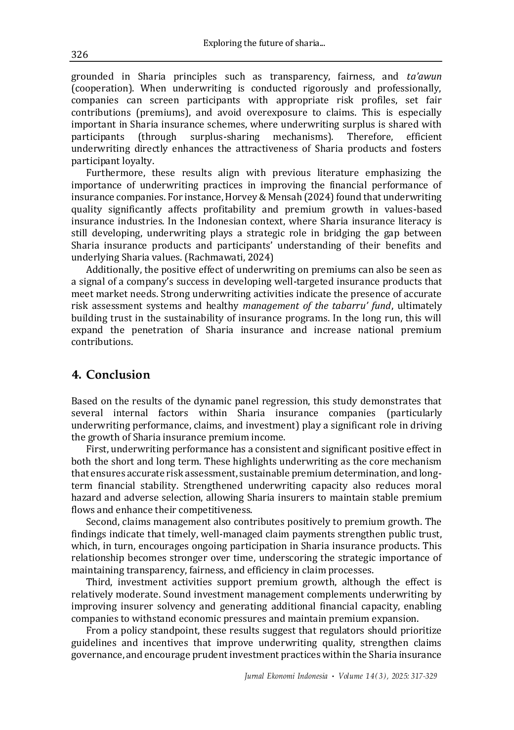 JURIS Underwriting performance Foreseeing the future of sharia insurance in Indonesia