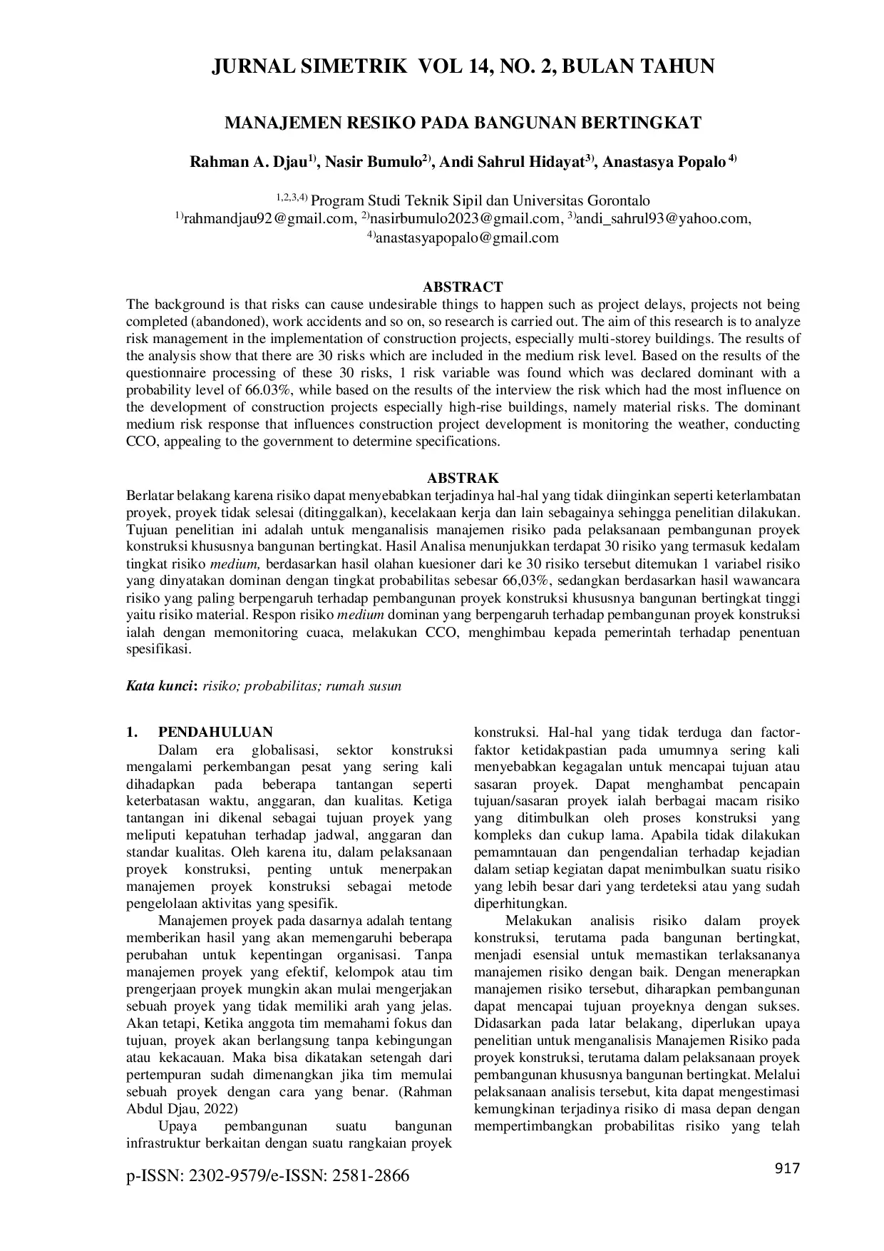 JURIS Manajemen Risiko Pada Bangunan Bertingkat