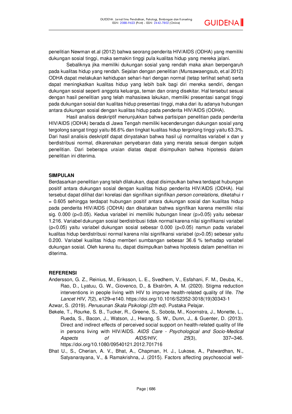 juris Hubungan antara Dukungan Sosial dengan Kualitas Hidup Penderita Hiv Aids di Jawa Tengah