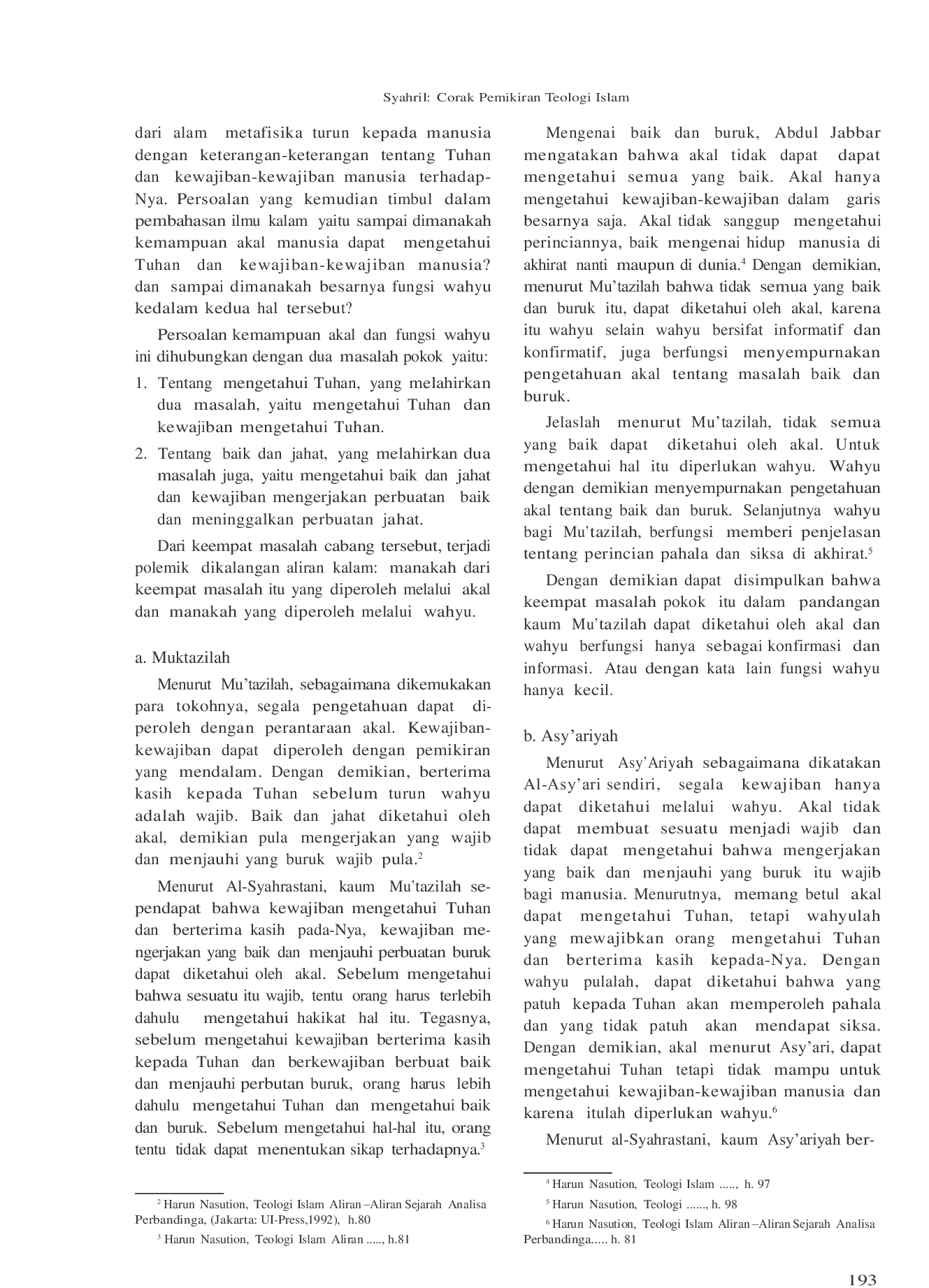 JURIS Corak Pemikiran Teologi Islam Studi Kasus Pada Tokoh Agama Di Bengkulu Utara