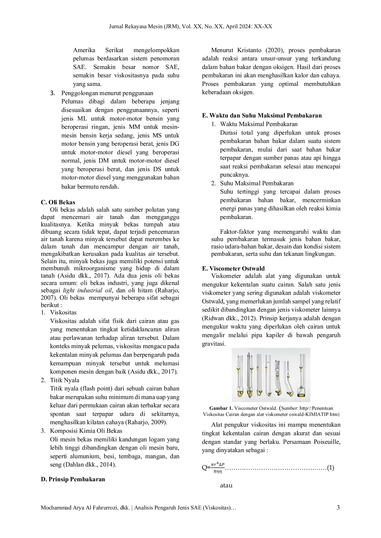 JURIS Analisis Pengaruh Jenis SAE Viskositas Oli Bekas Terhadap Waktu Konsumsi dan Temperatur pada Alat Kompor Oli Bekas