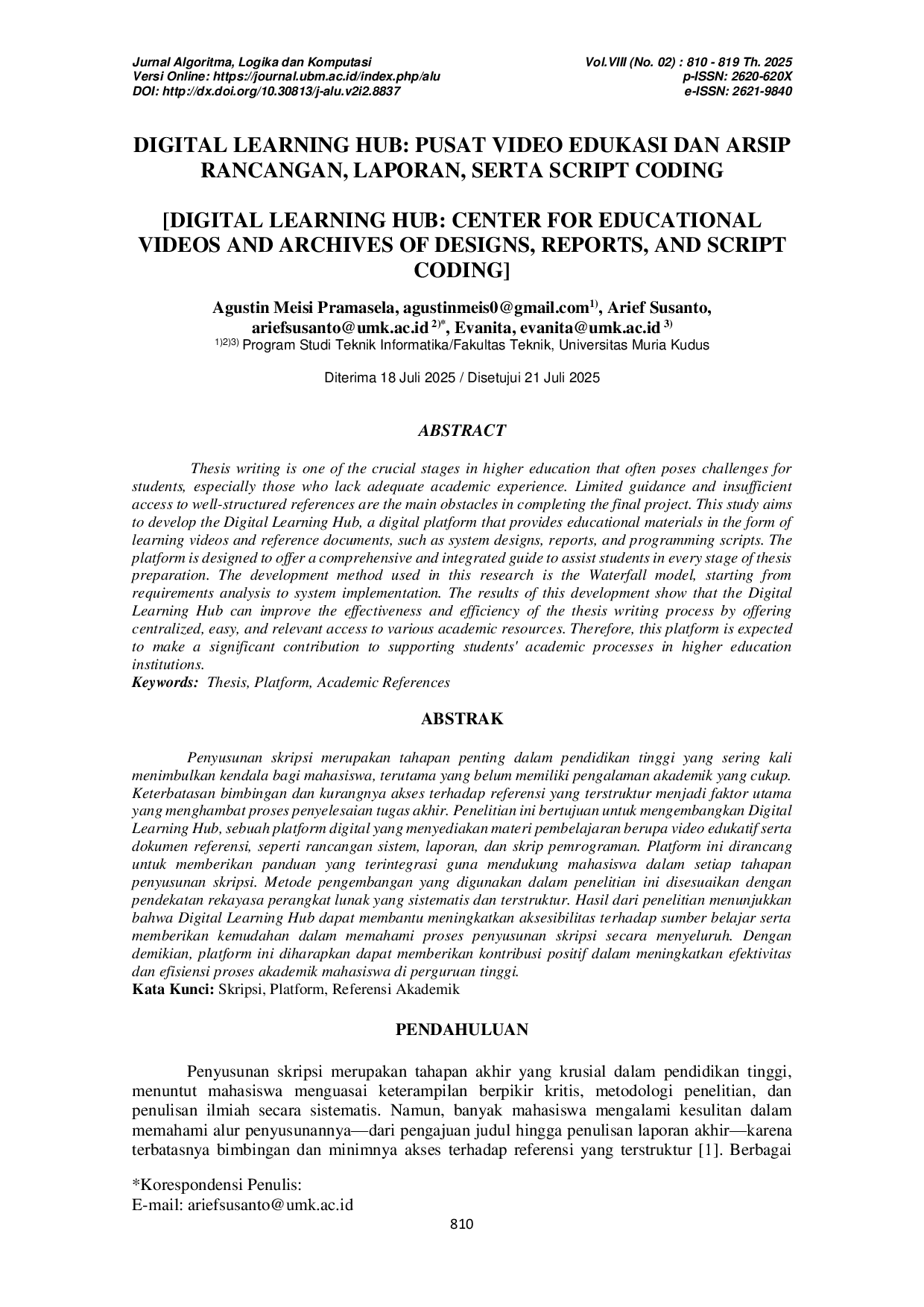 JURIS Digital Learning Hub Pusat Video Edukasi Dan Arsip Rancangan Laporan Serta Script Coding